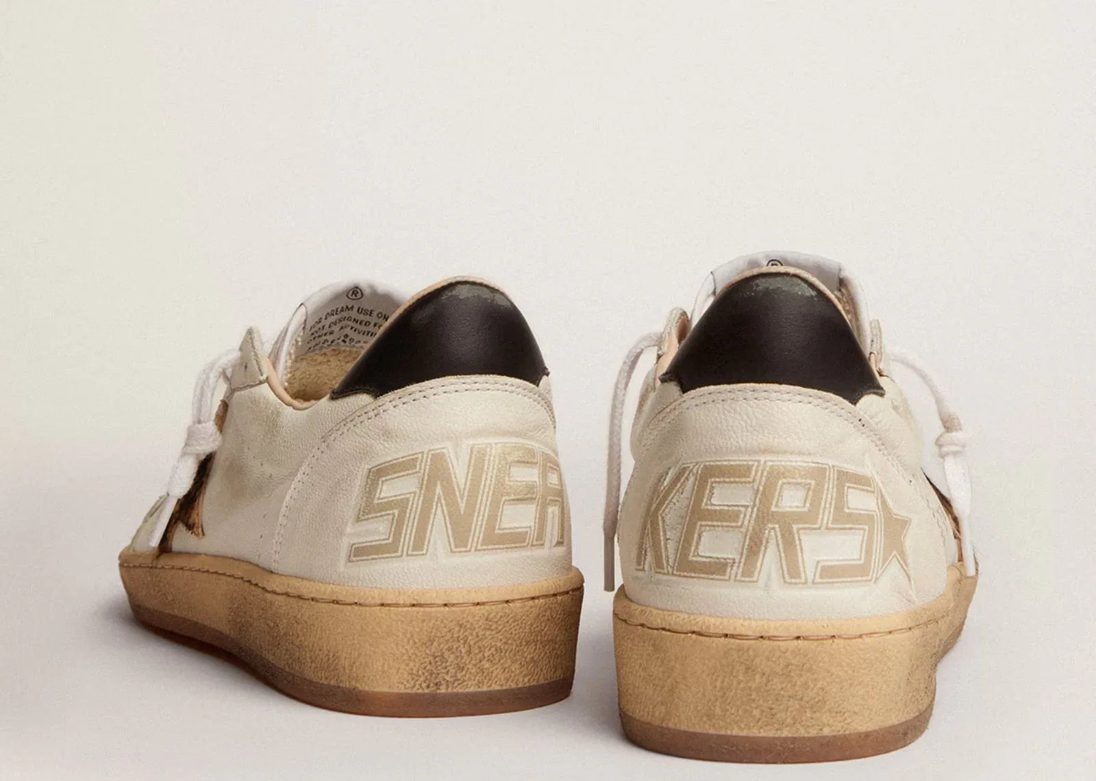 Golden Goose Ball-Star Leopard Print Pony Skin Star Black Heel - My Suti