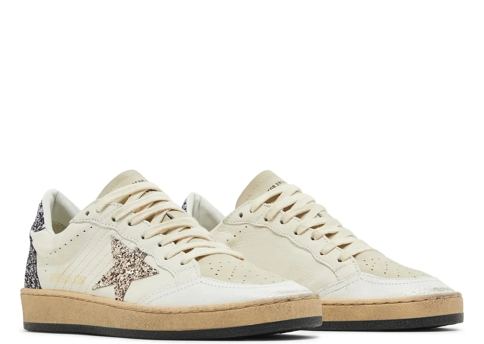 Golden Goose Ball-Star White Beige Silver Glitter - My Suti