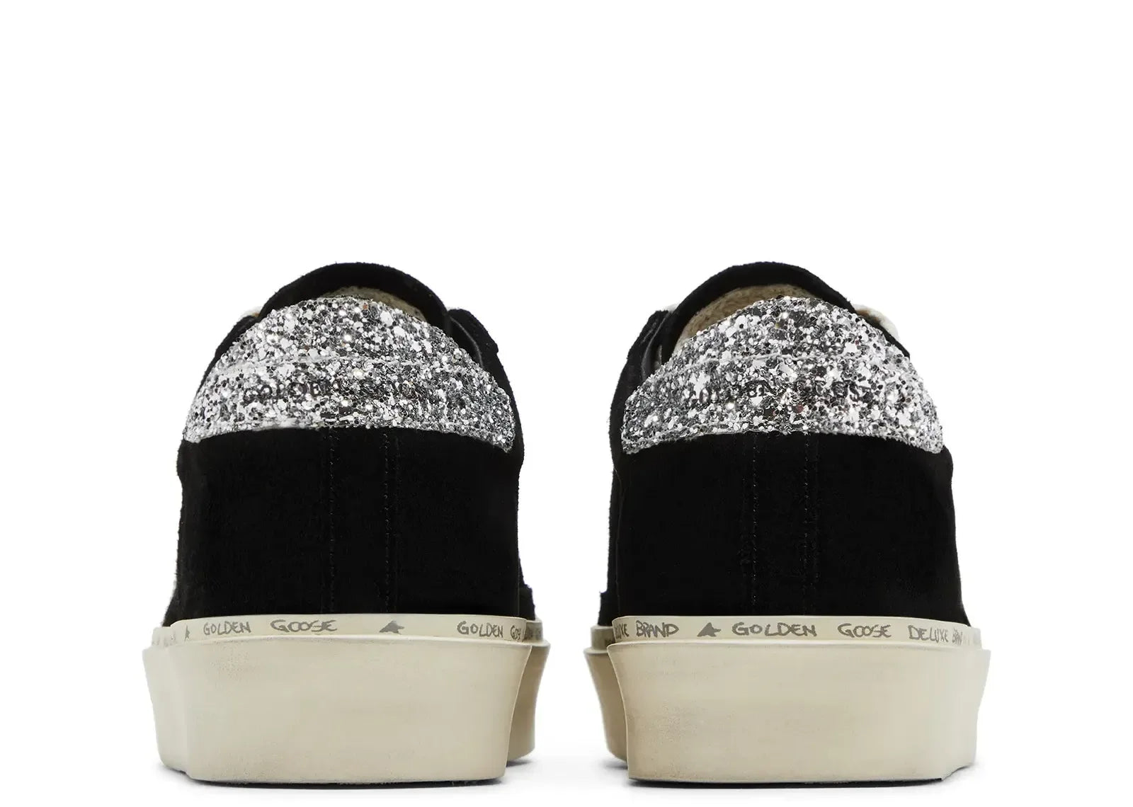 Golden Goose Hi-Star Black Suede Glitter Heel - My Suti
