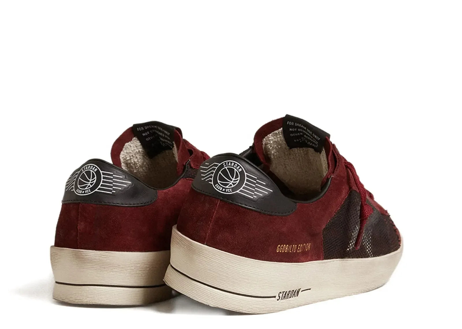 Golden Goose Stardan Bordeaux Black Suede Mesh - My Suti
