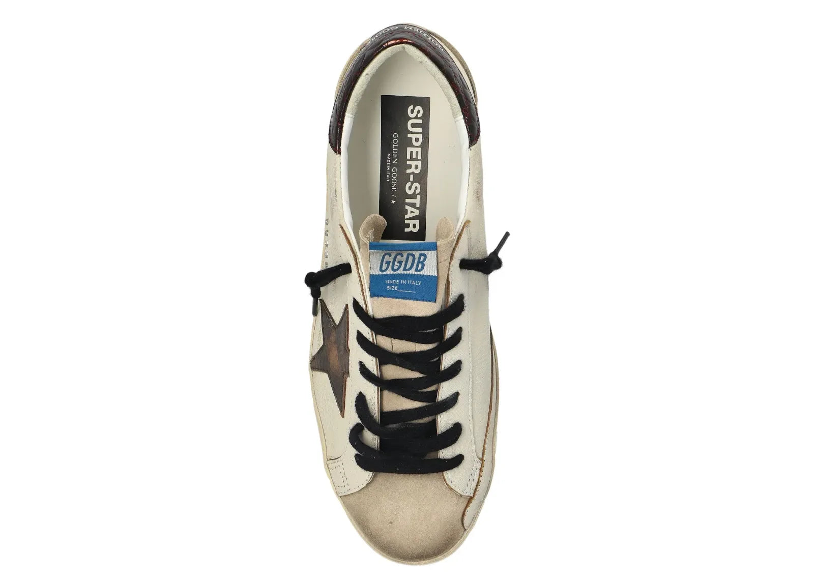 Golden Goose Super-Star Beige Leather Black Heel - My Suti