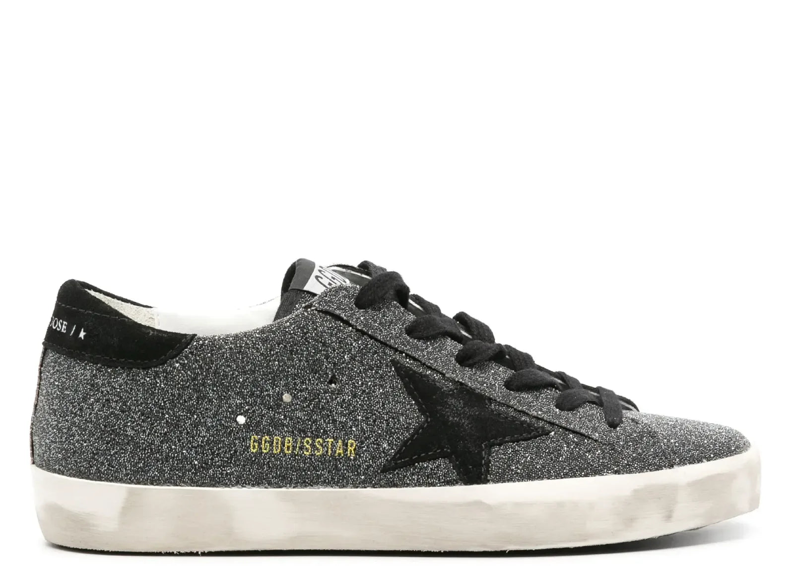 Golden Goose Super-Star Black Swarovski Crystal Black Suede Star Heel - My Suti