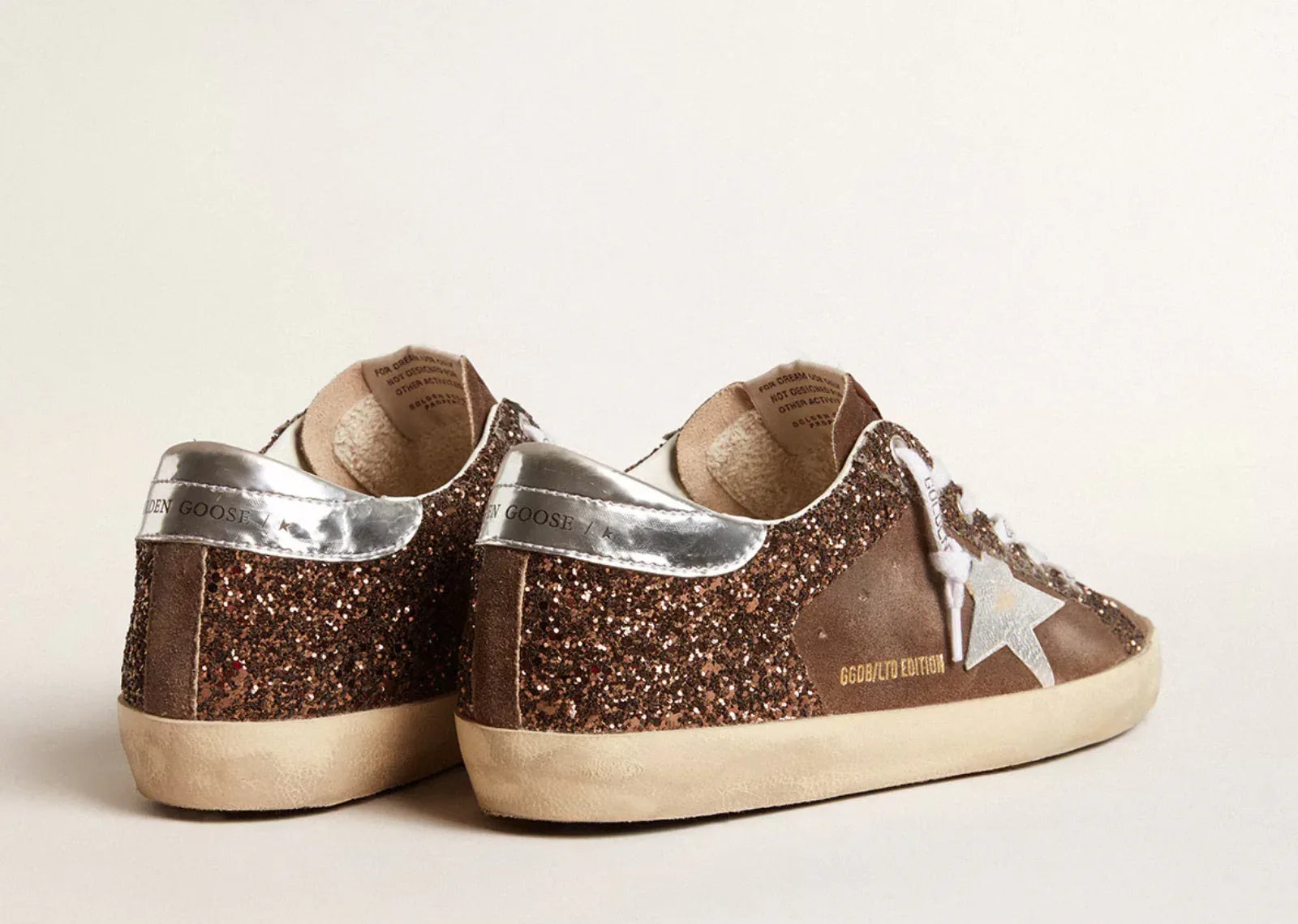 Golden Goose Super-Star Brown Glitter Brown Suede - My Suti