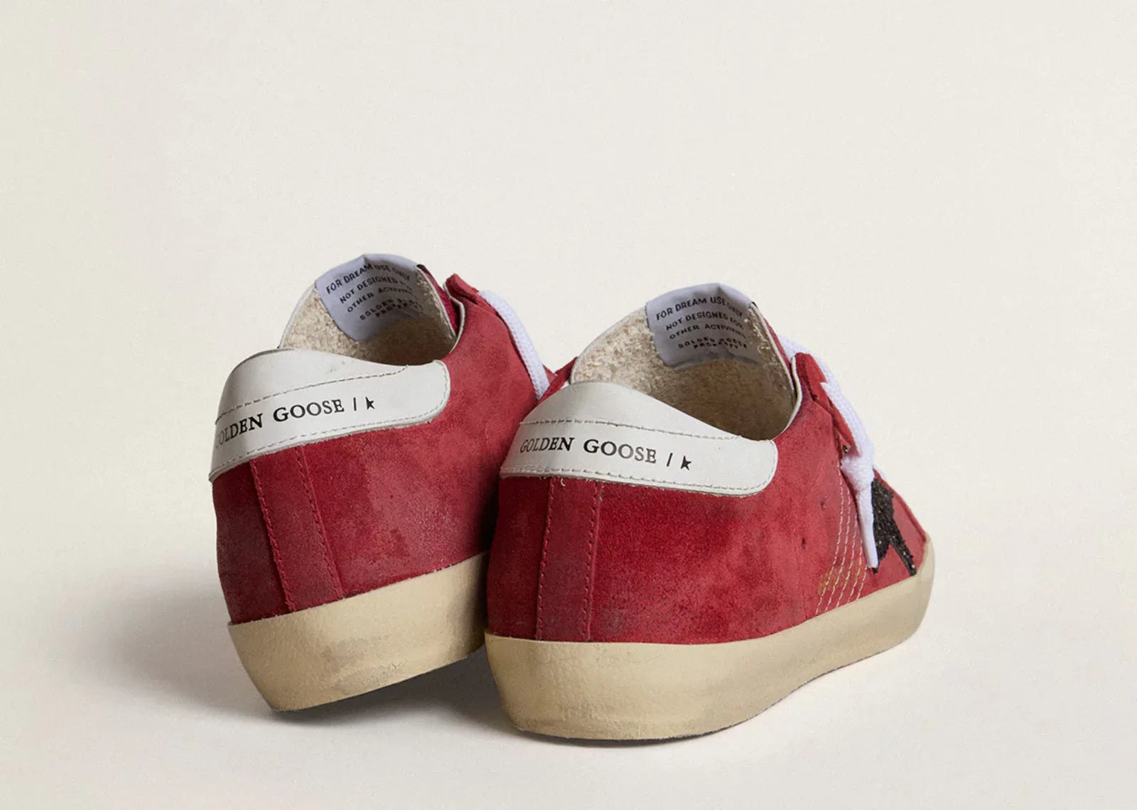 Golden Goose Super Star Red Suede With Glitter Star - My Suti