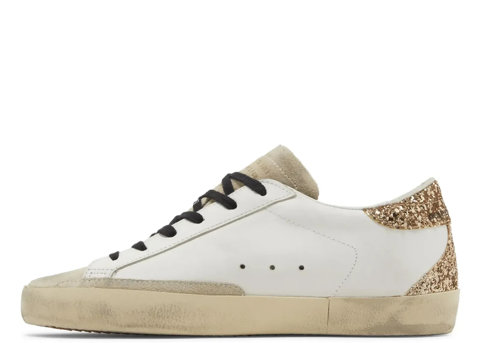 Golden Goose Super-Star White Leather Multicolor Glitter Star Heel - My Suti