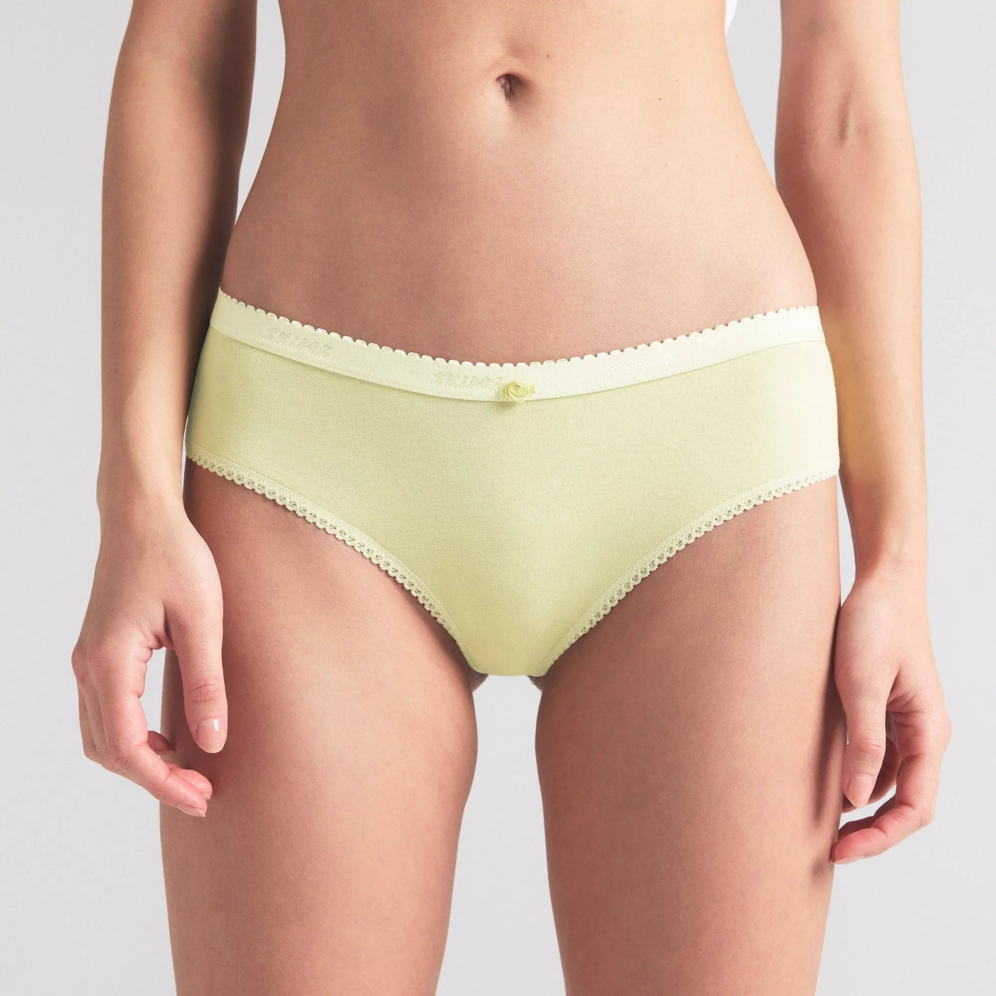 SKIMS LIGHTWEIGHT COTTON LOGO PICOT HIPSTER | CITRON - HİPSTER - My Suti