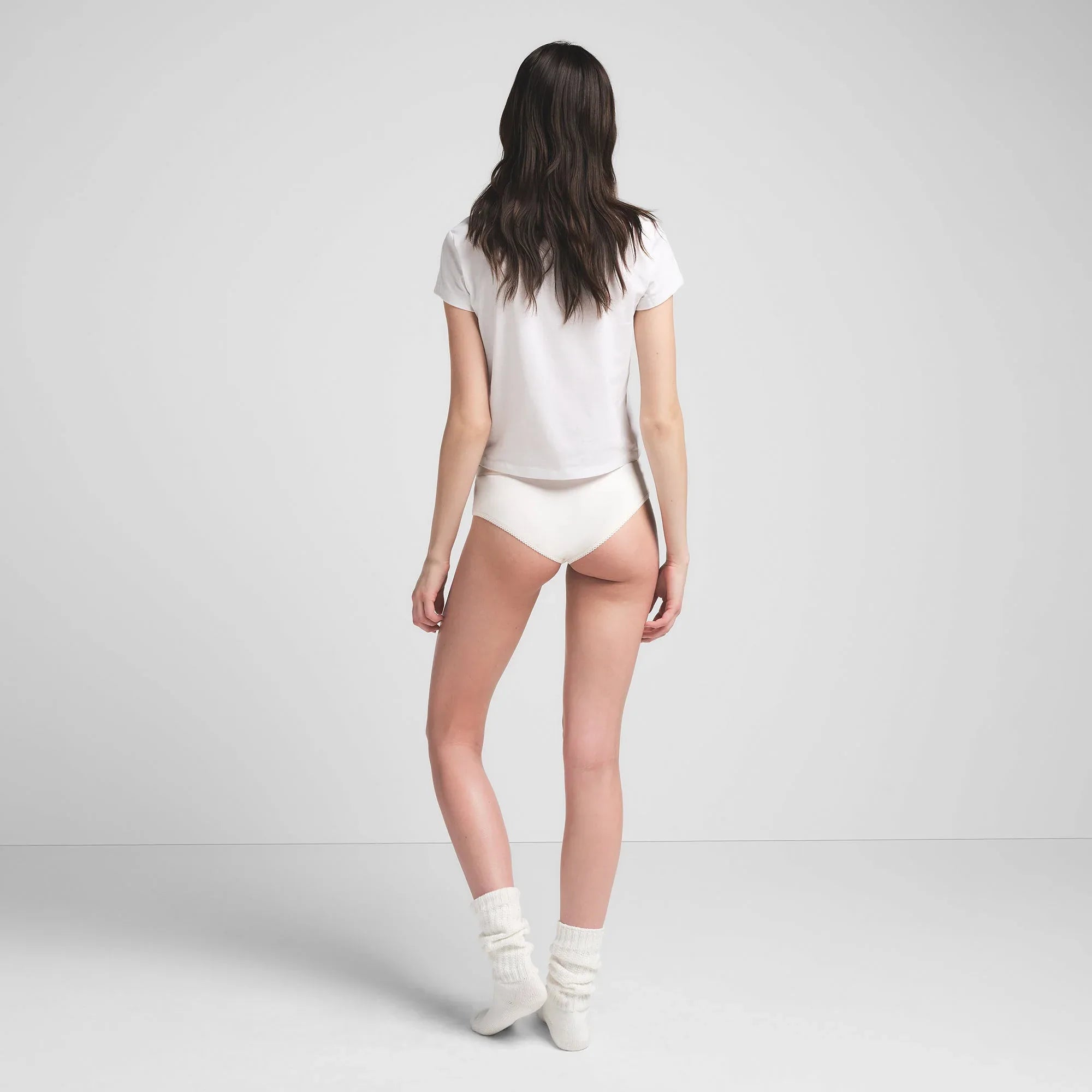 SKIMS LIGHTWEIGHT COTTON LOGO PICOT HIPSTER | MARBLE - HİPSTER - My Suti