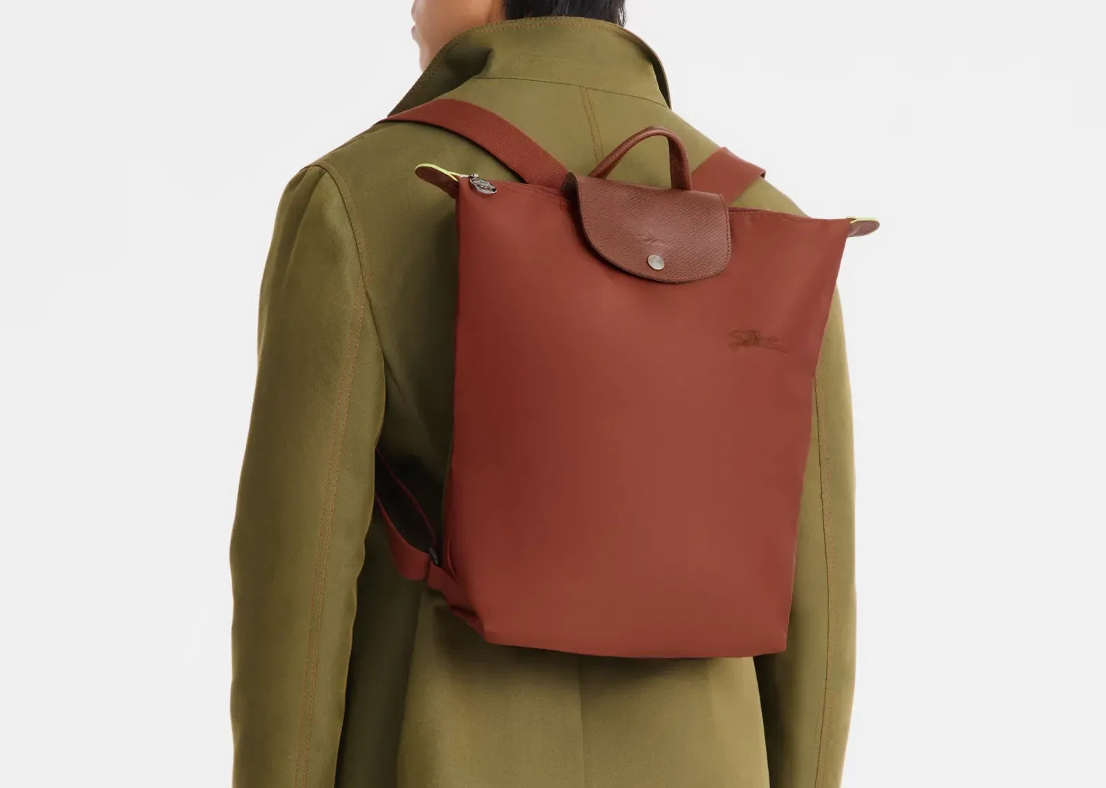 Longchamp Le Pliage Green M Backpack Chestnut - My Suti