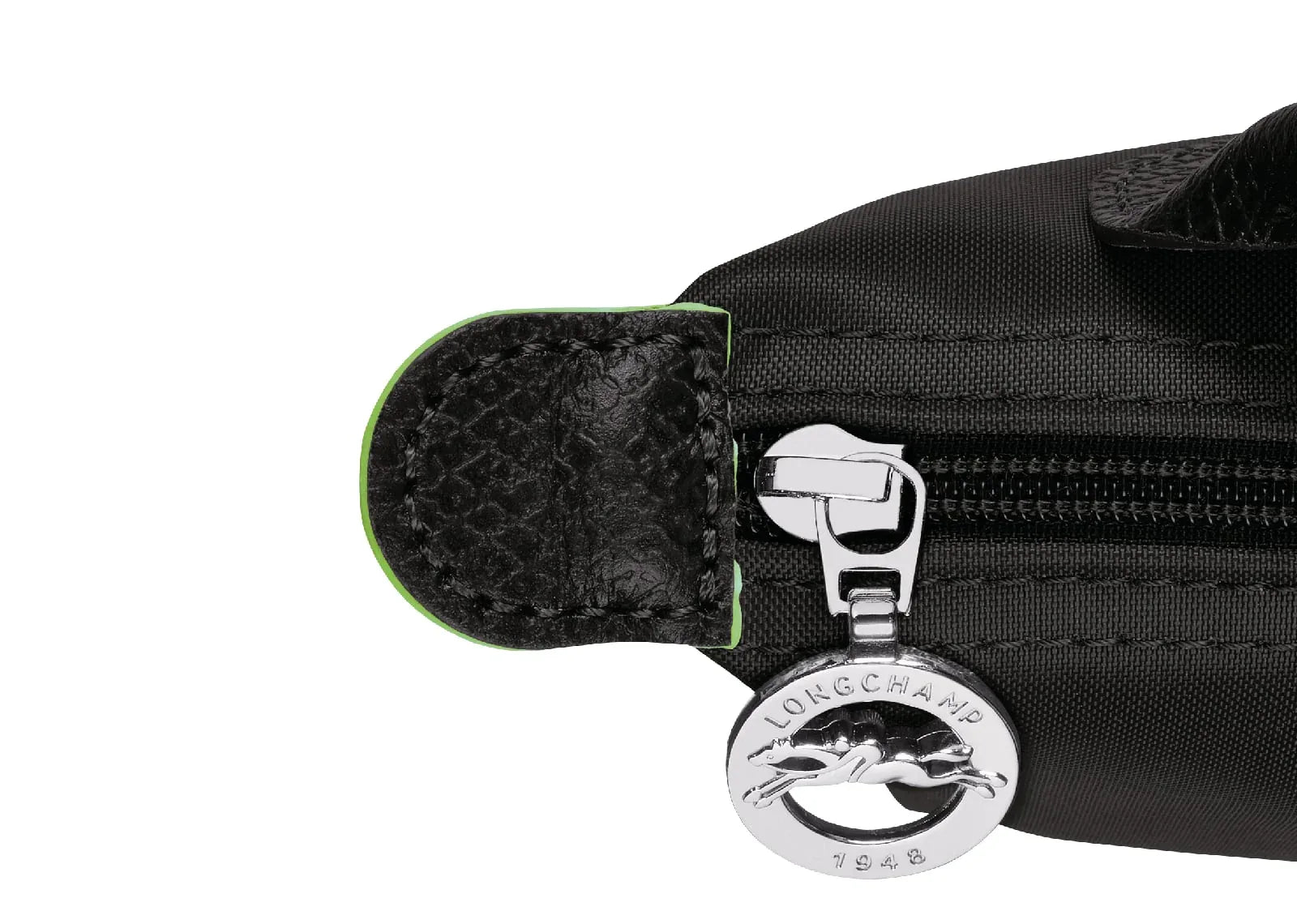 Longchamp Le Pliage Green Pouch With Handle Black - My Suti