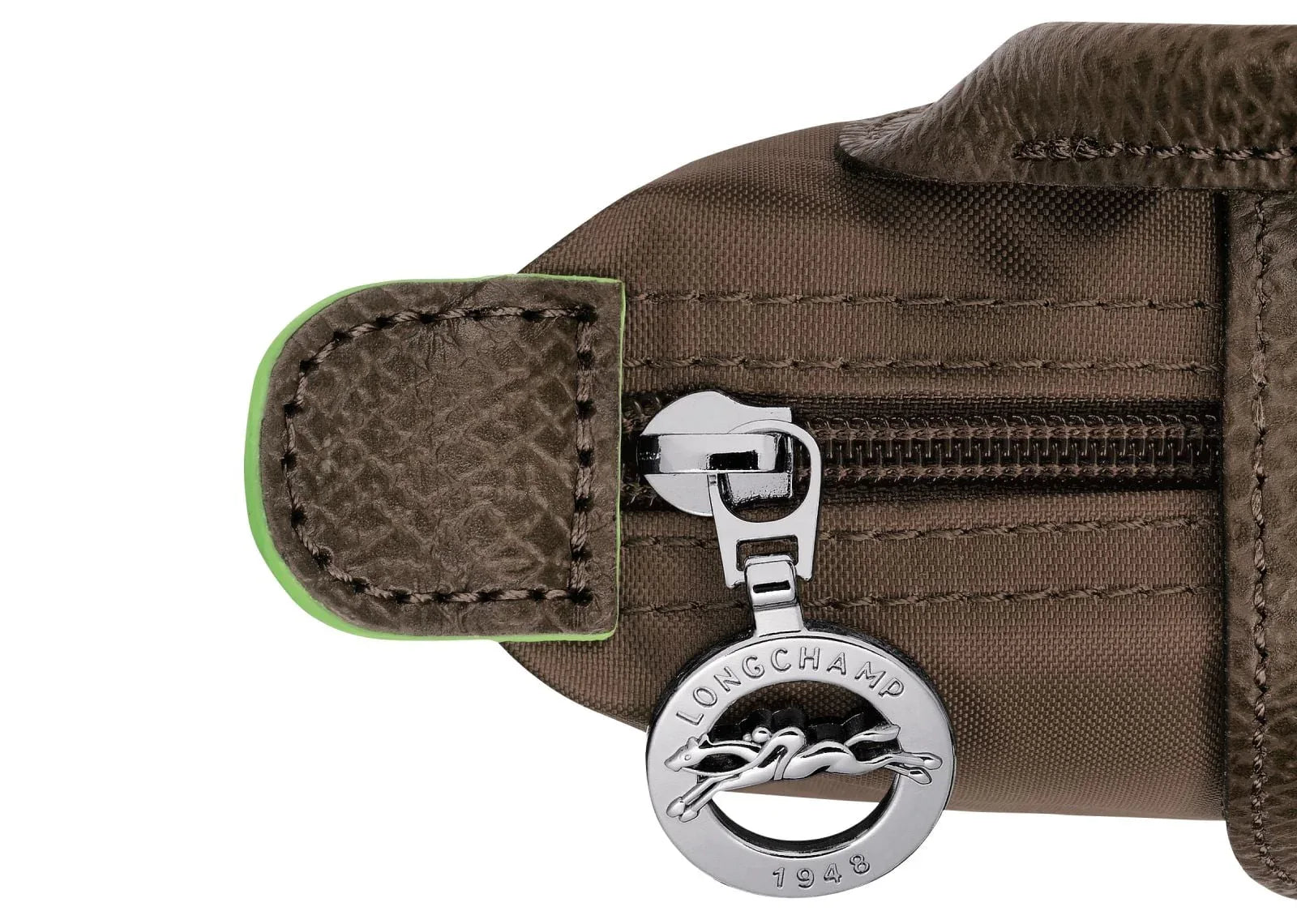 Longchamp Le Pliage Green Pouch With Handle Terra - My Suti