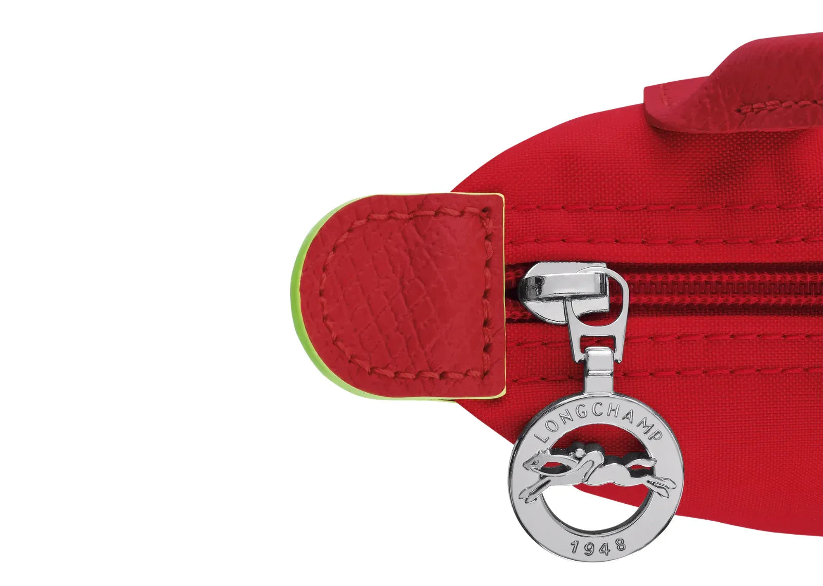 Longchamp Le Pliage Green Pouch With Handle Tomato - My Suti