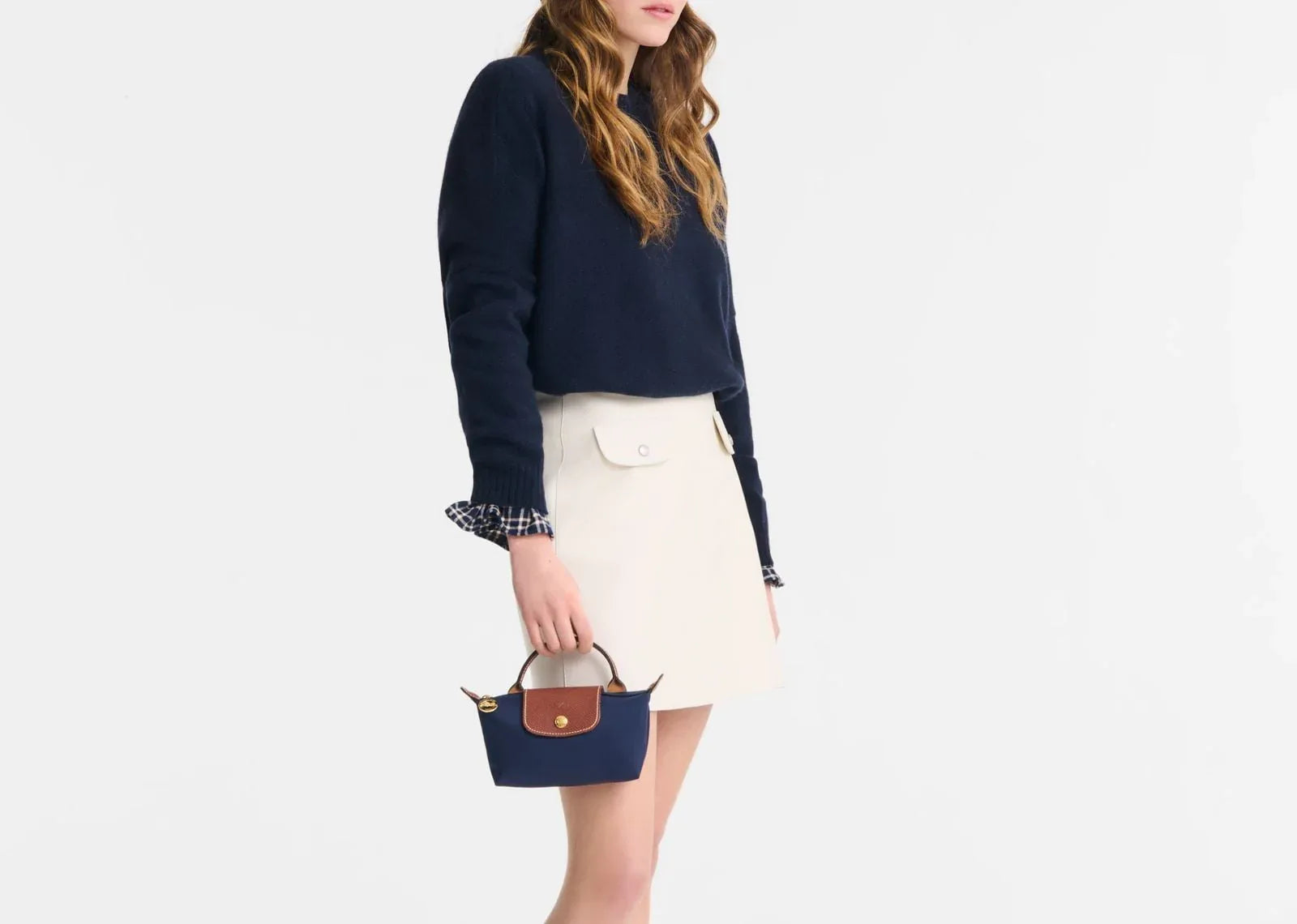 Longchamp Le Pliage Original Pouch With Handle Navy - My Suti