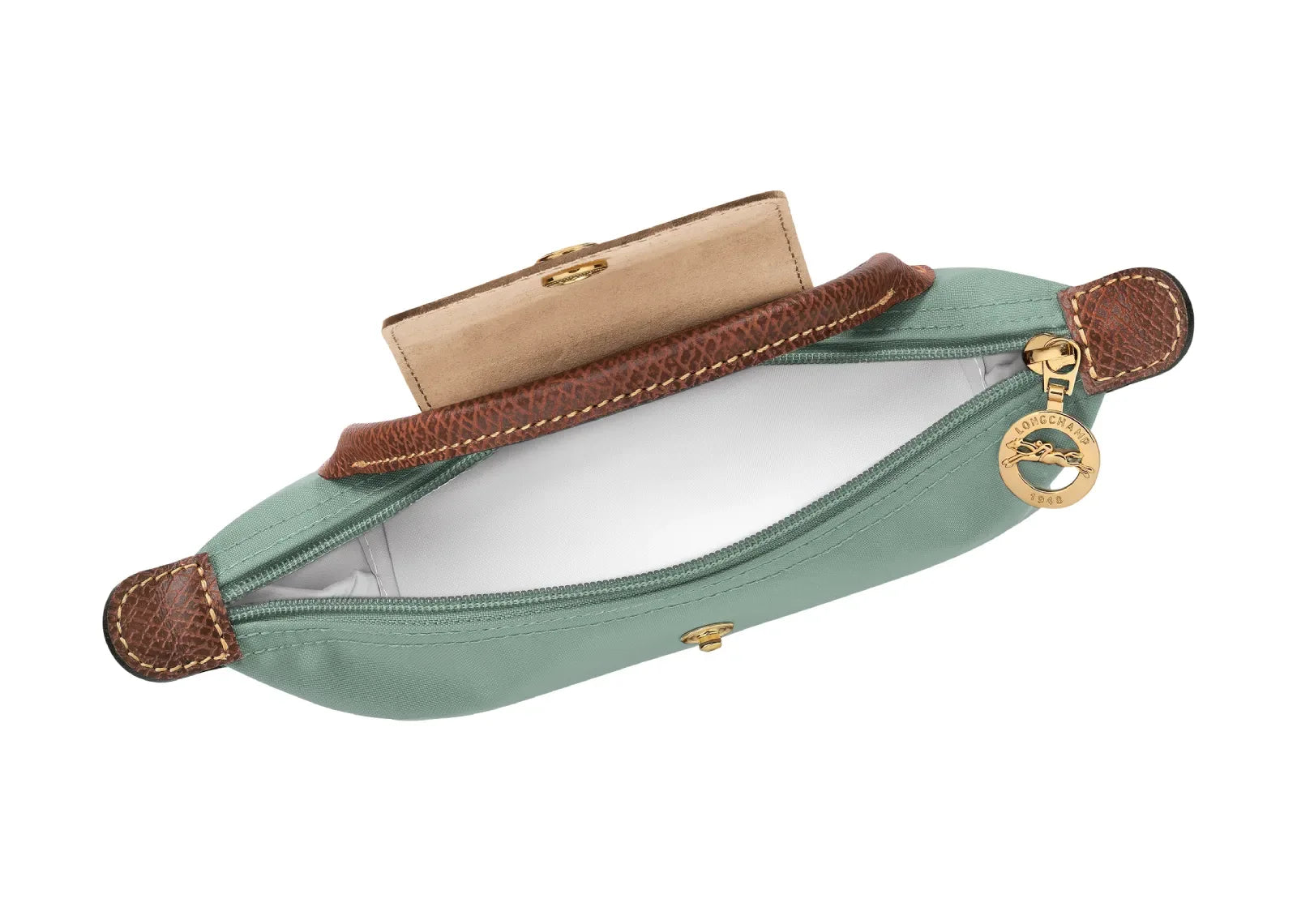Longchamp Le Pliage Original Pouch With Handle Celadon - My Suti