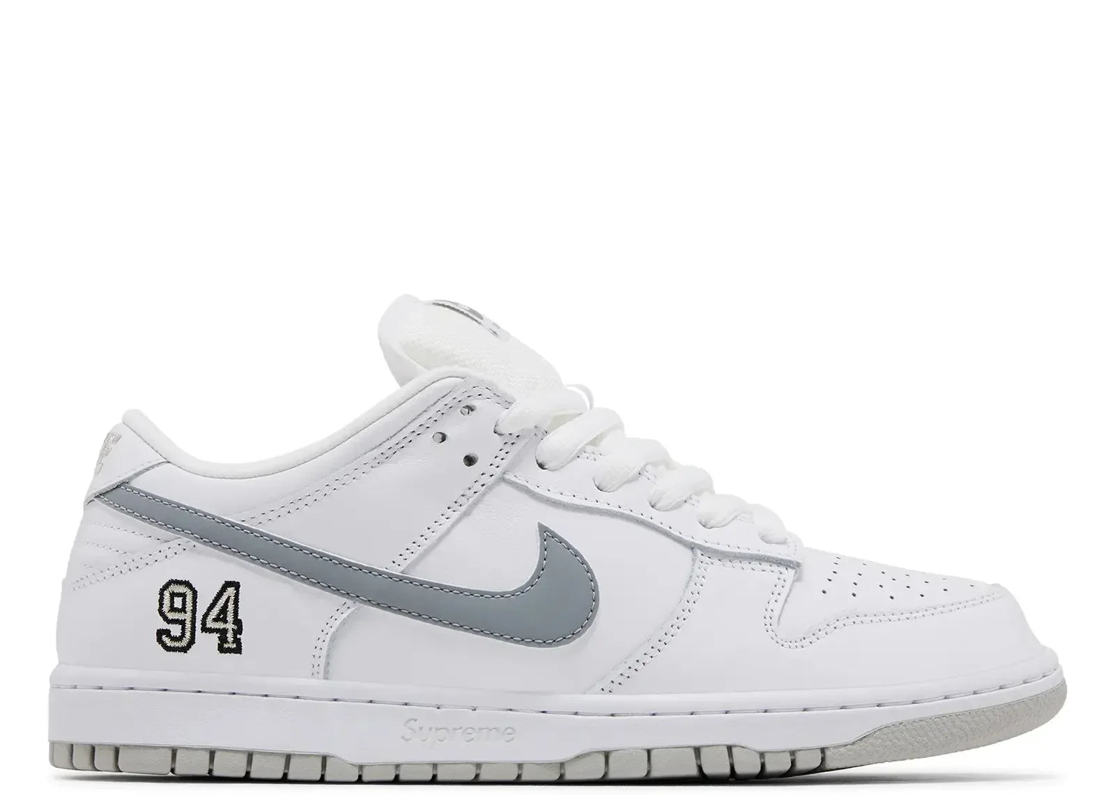 Nike Dunk Low Supreme 94 White Metallic Silver - My Suti