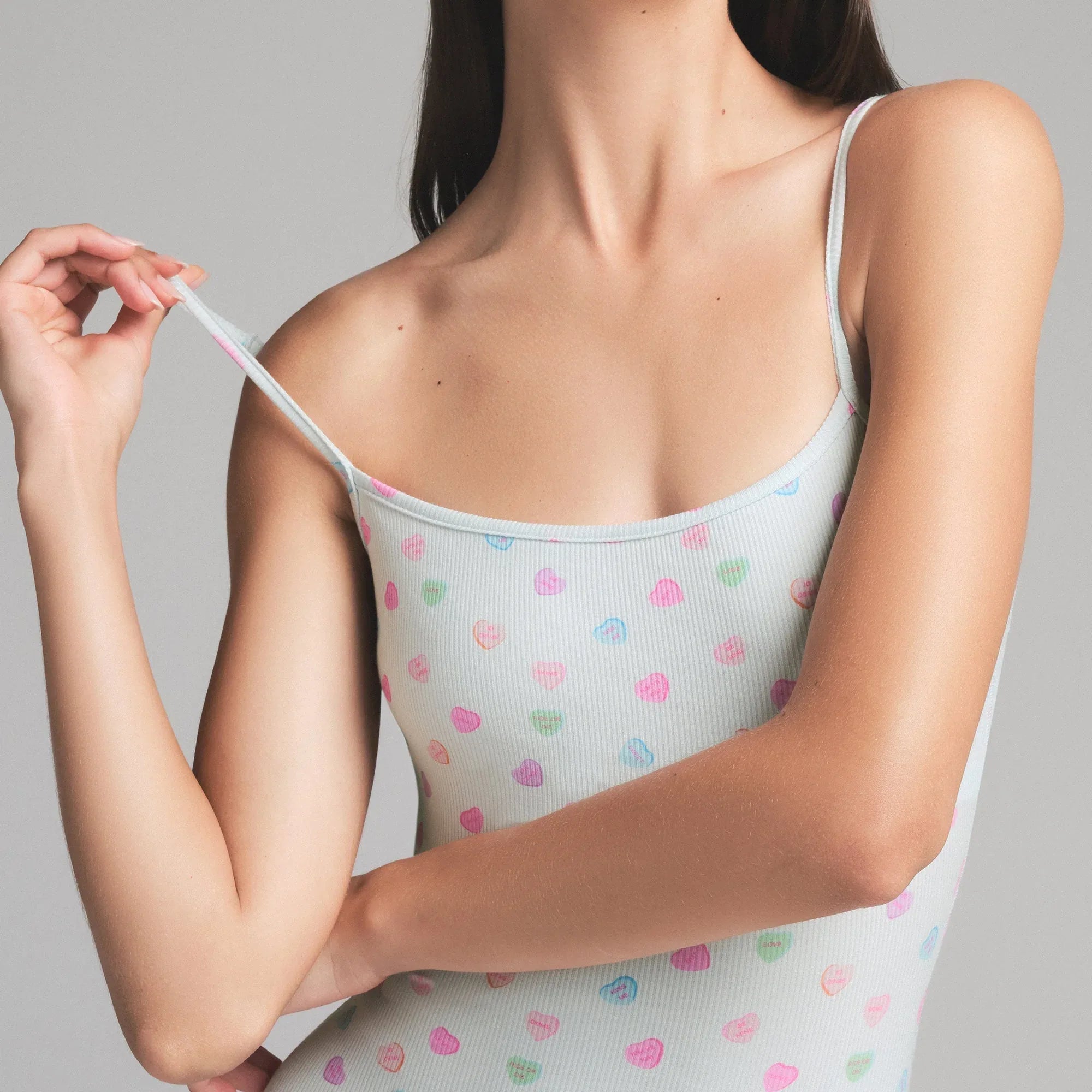 SKIMS SOFT LOUNGE SCOOP ONESIE | CLOUD CANDY HEART PRINT - TULUM - My Suti