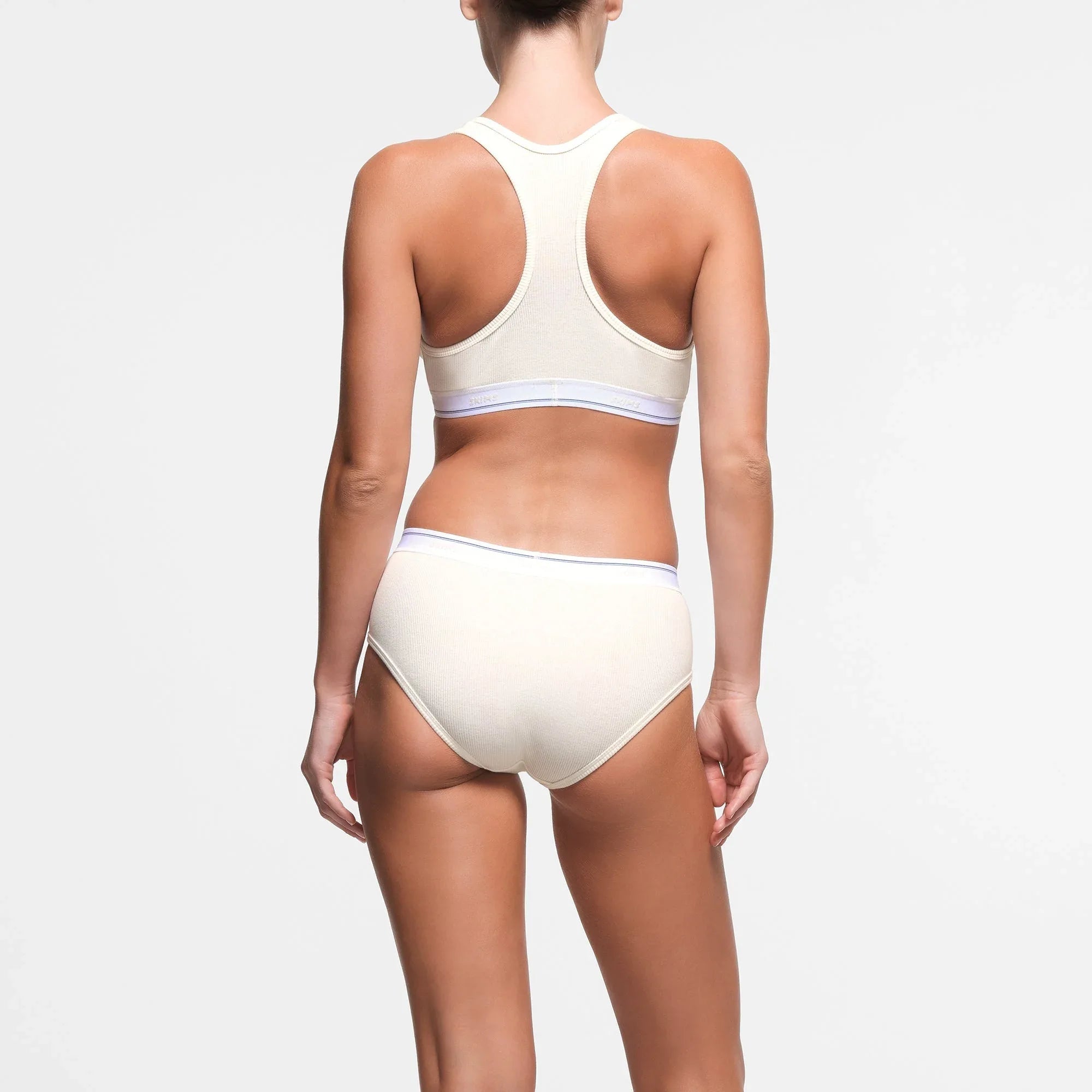 SKIMS COTTON RIB SPLIT NECK BRALETTE | MARBLE STRIPE - SÜTYEN - My Suti