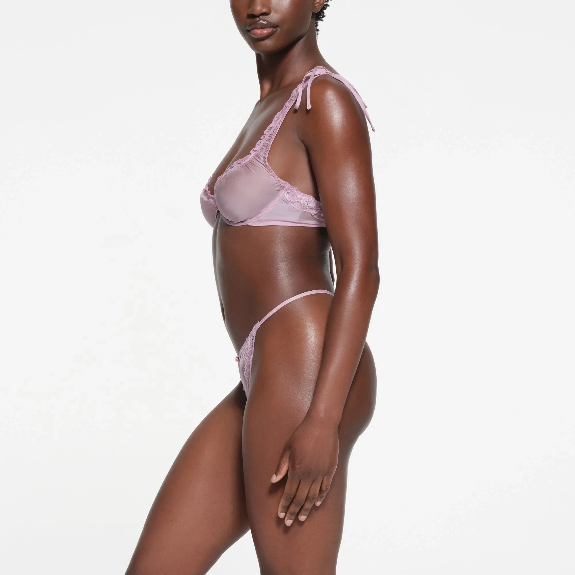 SKIMS ROMANCE LACE UNLINED PLUNGE BRA | IRIS MICA - SÜTYEN - My Suti