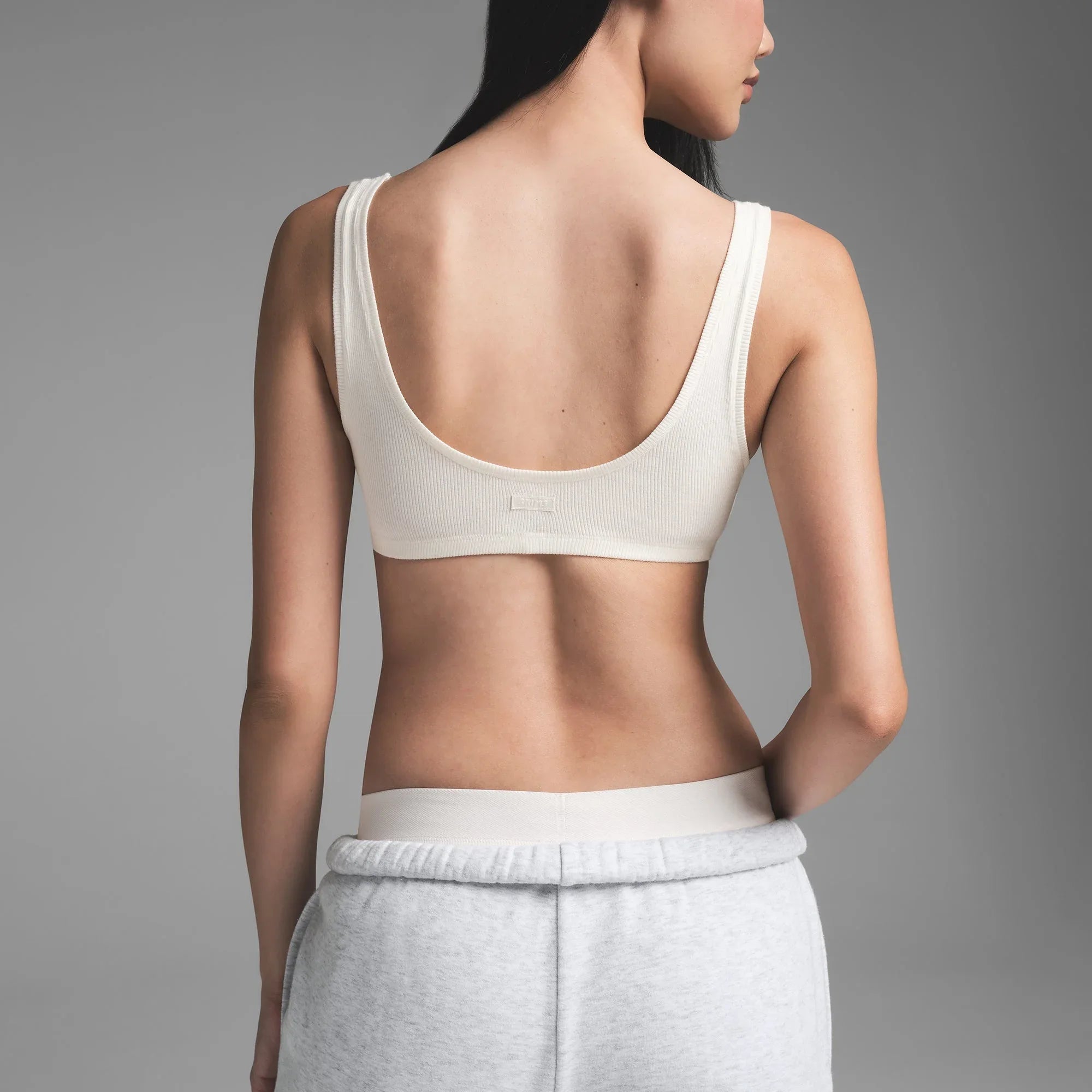 SKIMS COTTON RIB SKIMPY SCOOP BRALETTE | MARBLE - SÜTYEN - My Suti