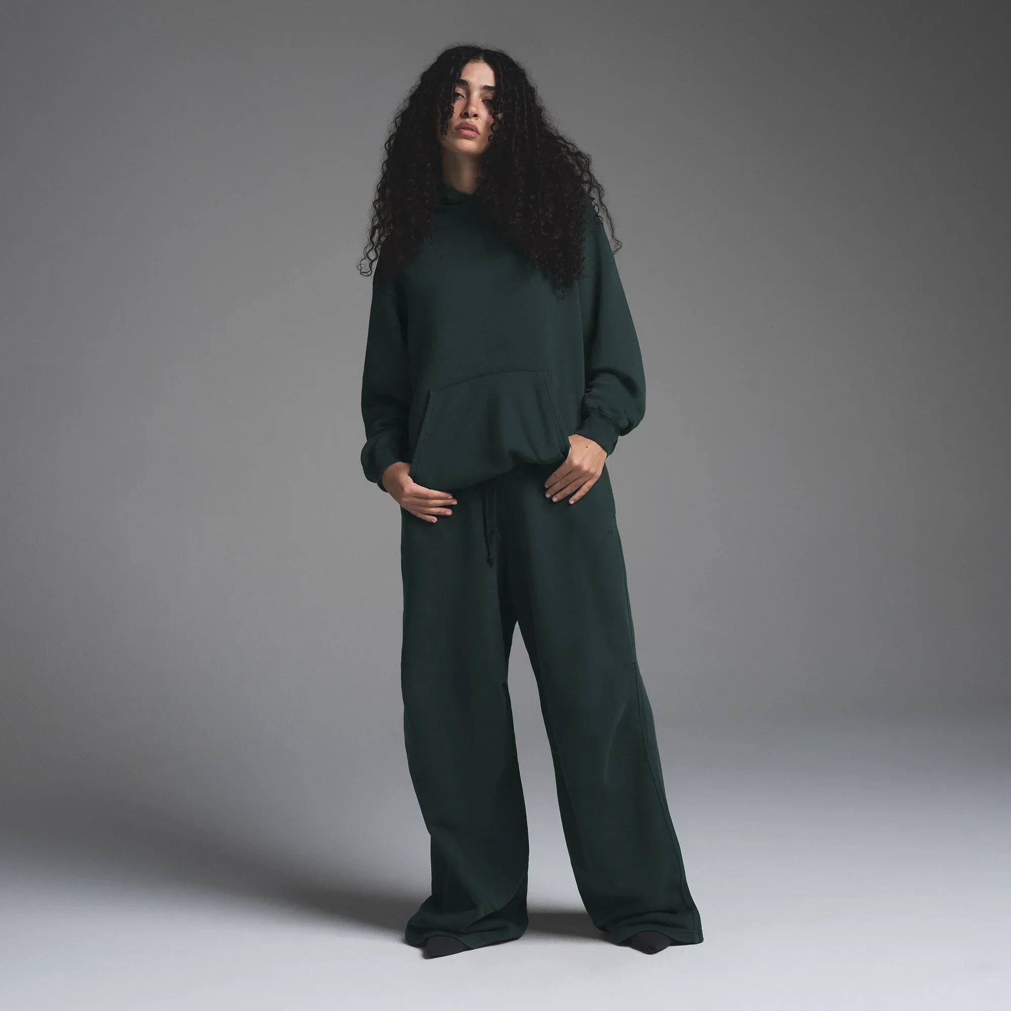 SKIMS VINTAGE FLEECE OVERSIZED HOODIE | CYPRESS - KAPŞONLU SWEATSHIRT - My Suti