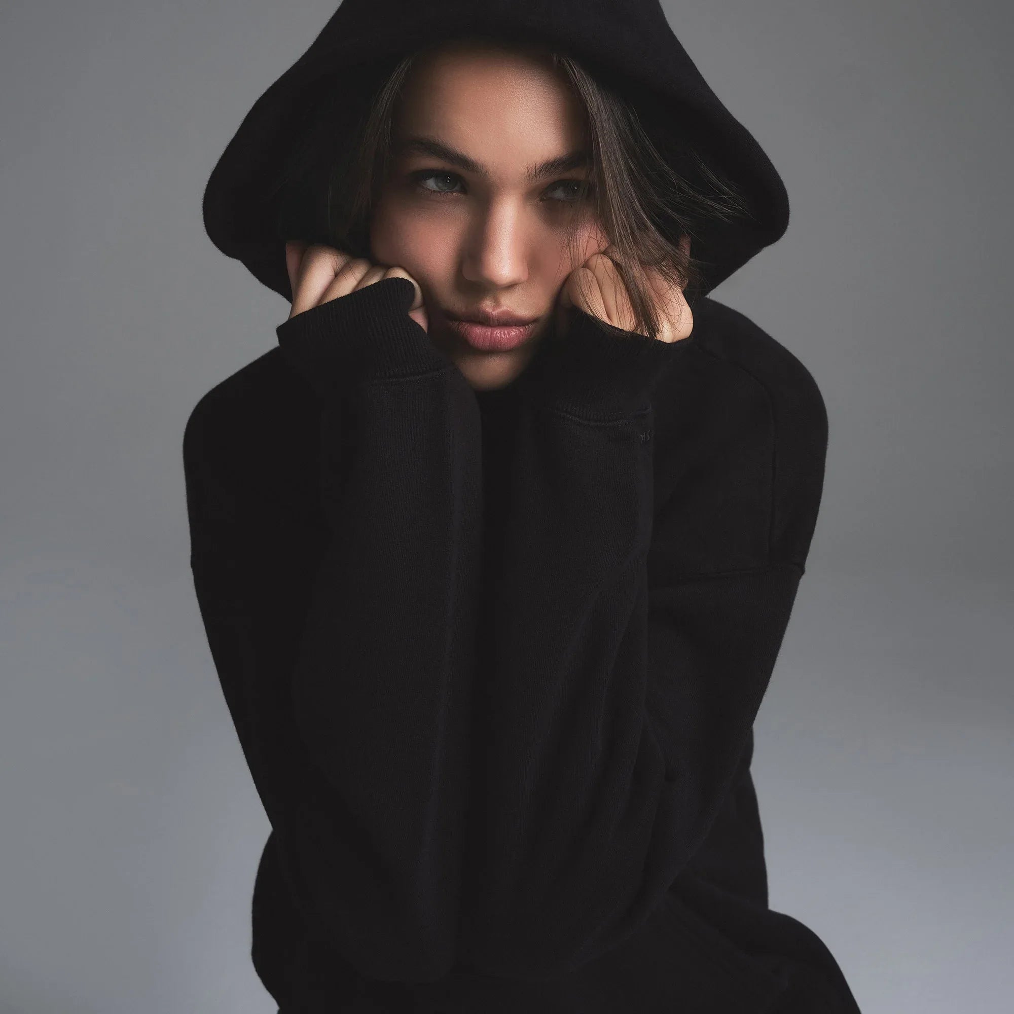 SKIMS VINTAGE FLEECE OVERSIZED HOODIE | WASHED ONYX - KAPŞONLU SWEATSHIRT - My Suti