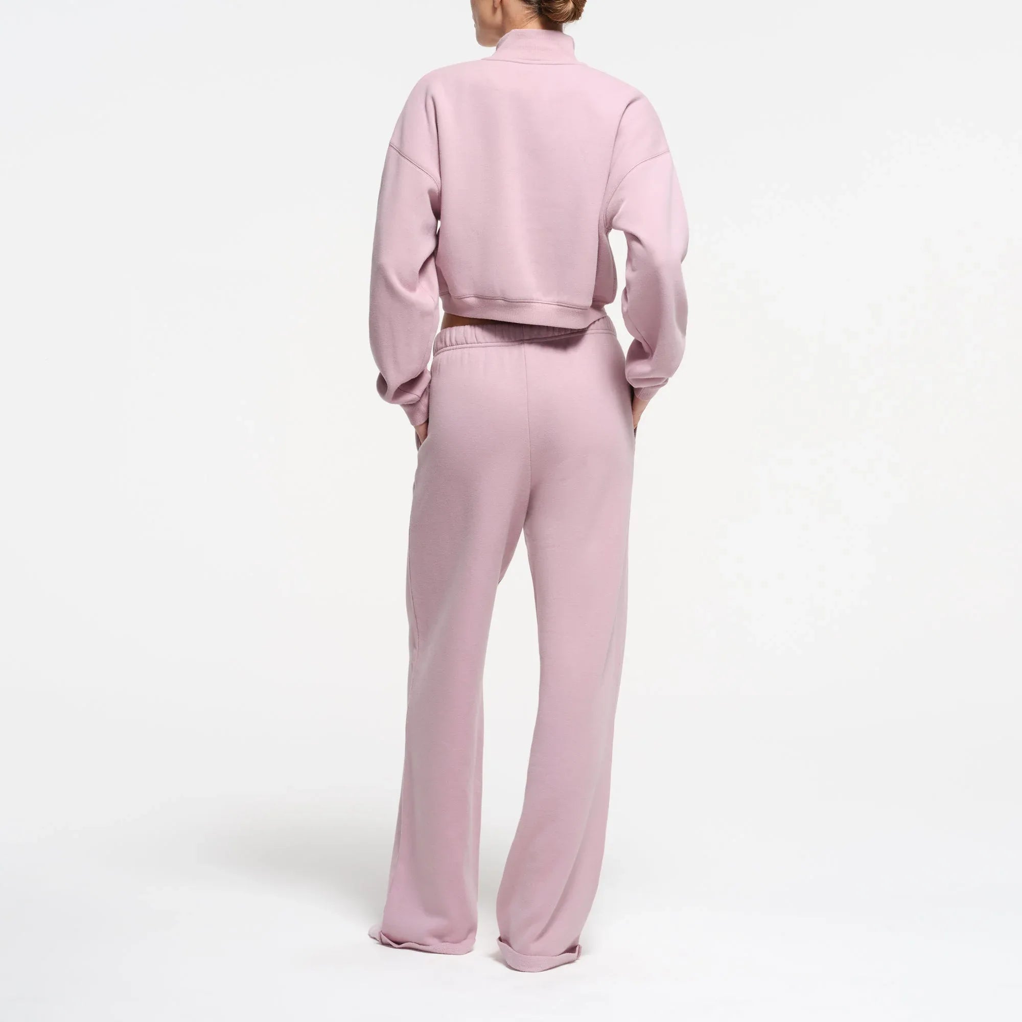 SKIMS COTTON FLEECE CROPPED HALF ZIP PULLOVER | DUSK - KAPŞONLU ÜST - My Suti