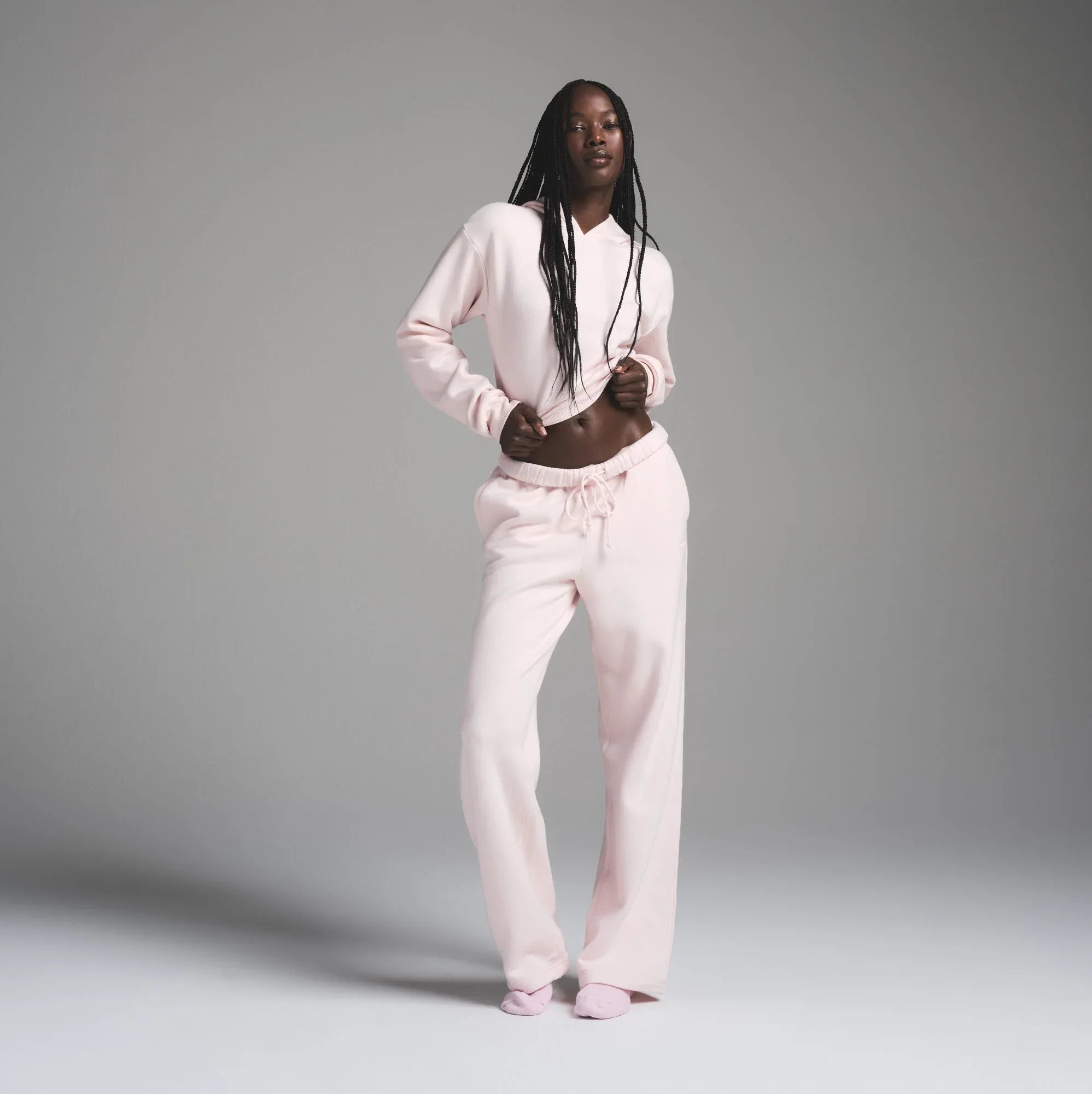 SKIMS COTTON FLEECE SHRUNKEN HOODIE | BARELY PINK - KAPŞONLU ÜST - My Suti