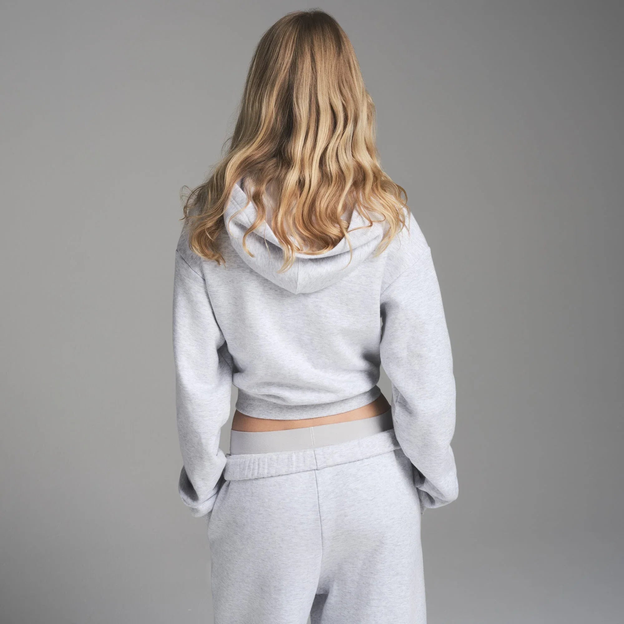 SKIMS COTTON FLEECE SHRUNKEN HOODIE | LIGHT HEATHER GREY - KAPŞONLU SWEATSHIRT - My Suti