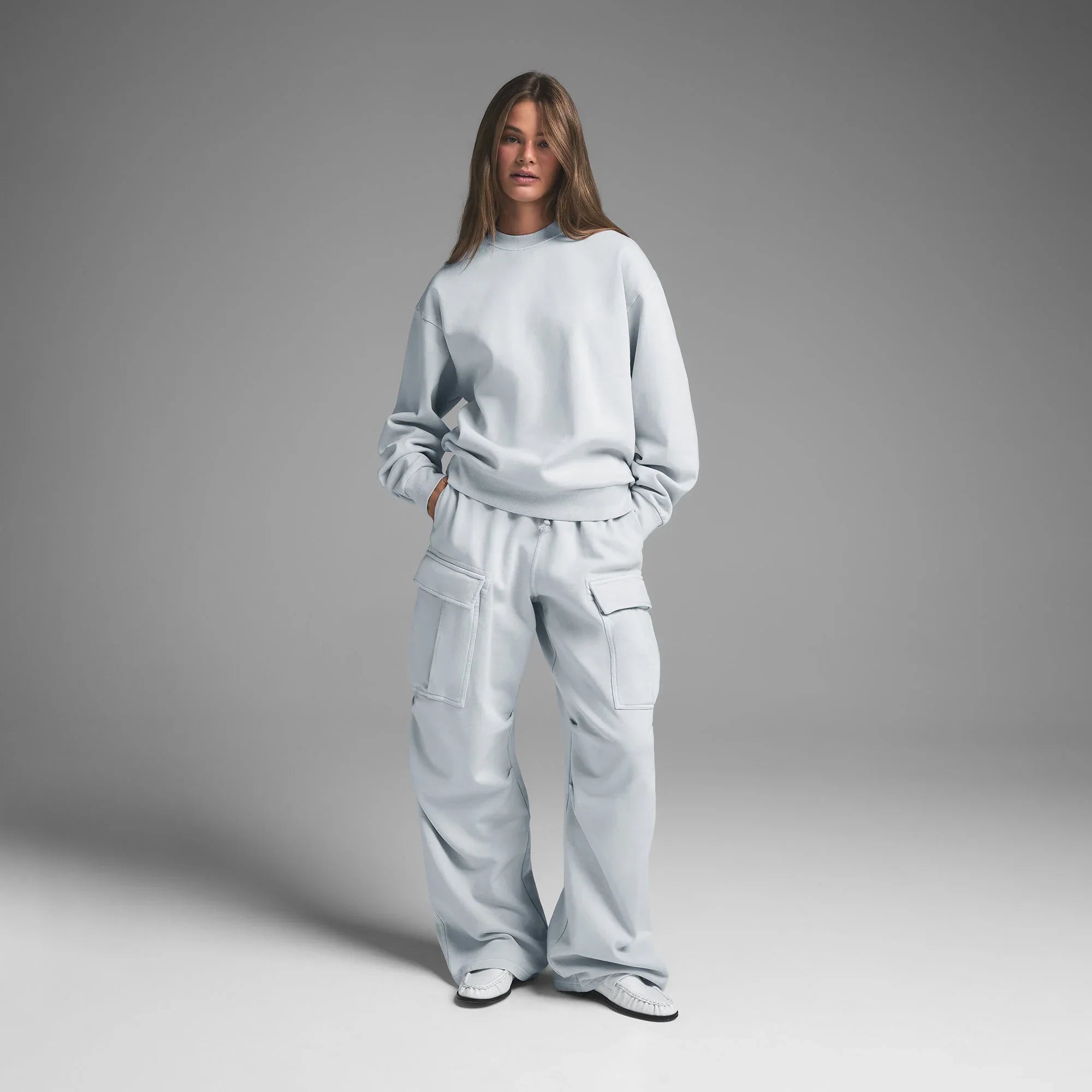 SKIMS BOYFRIEND FLEECE CREWNECK | ZEN BLUE - KAZAK - My Suti