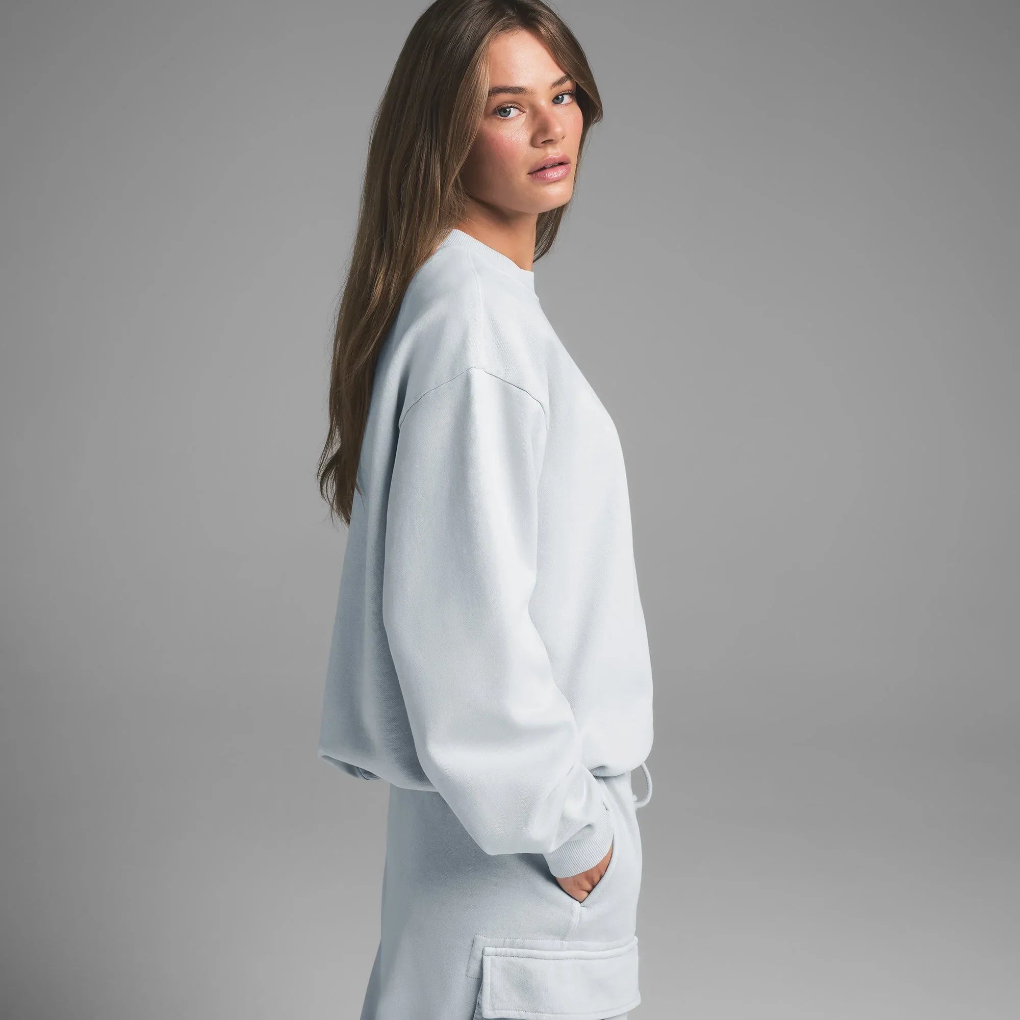 SKIMS BOYFRIEND FLEECE CREWNECK | ZEN BLUE - KAZAK - My Suti