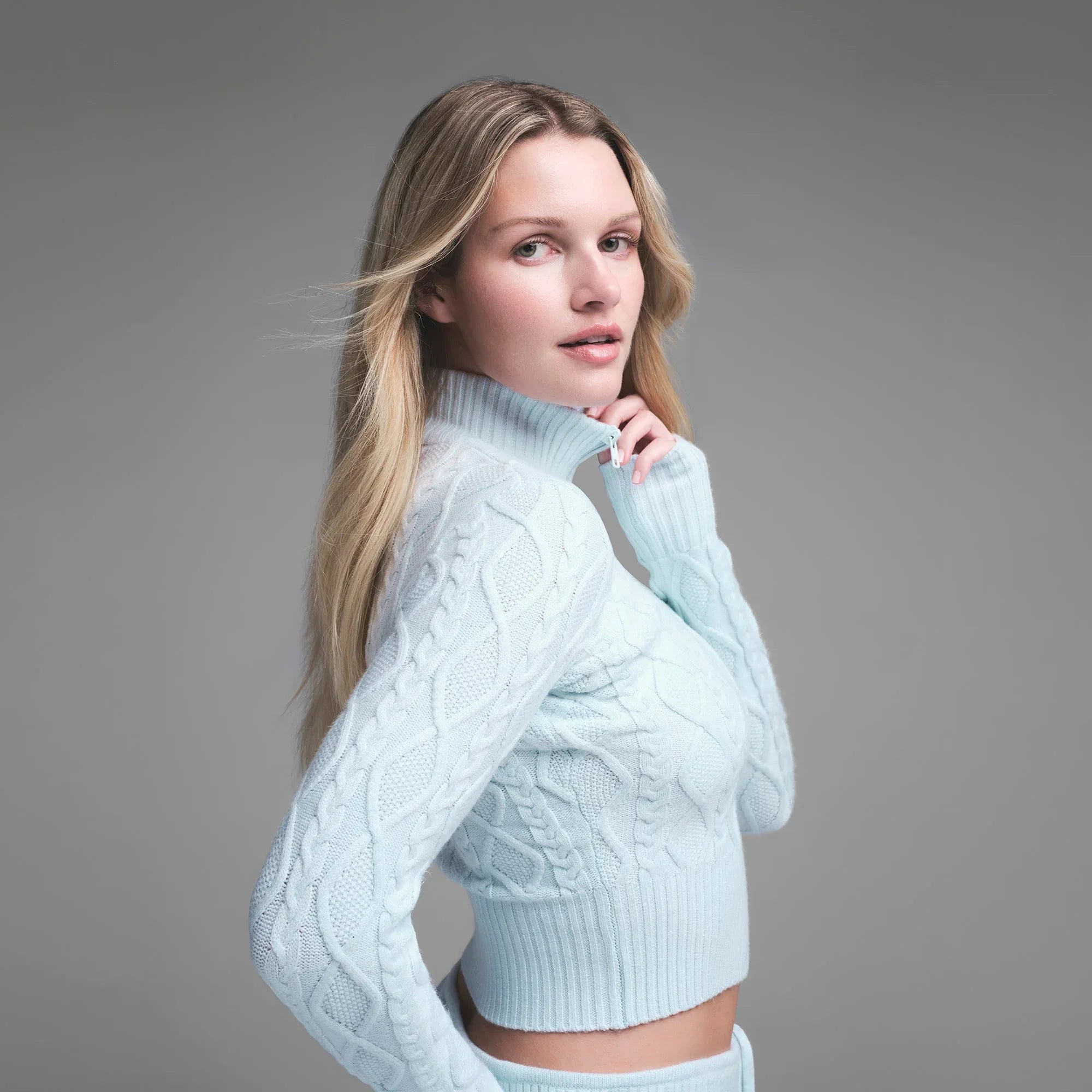 SKIMS SWEATER KNIT ZIP UP | CLOUD - KAZAK - My Suti