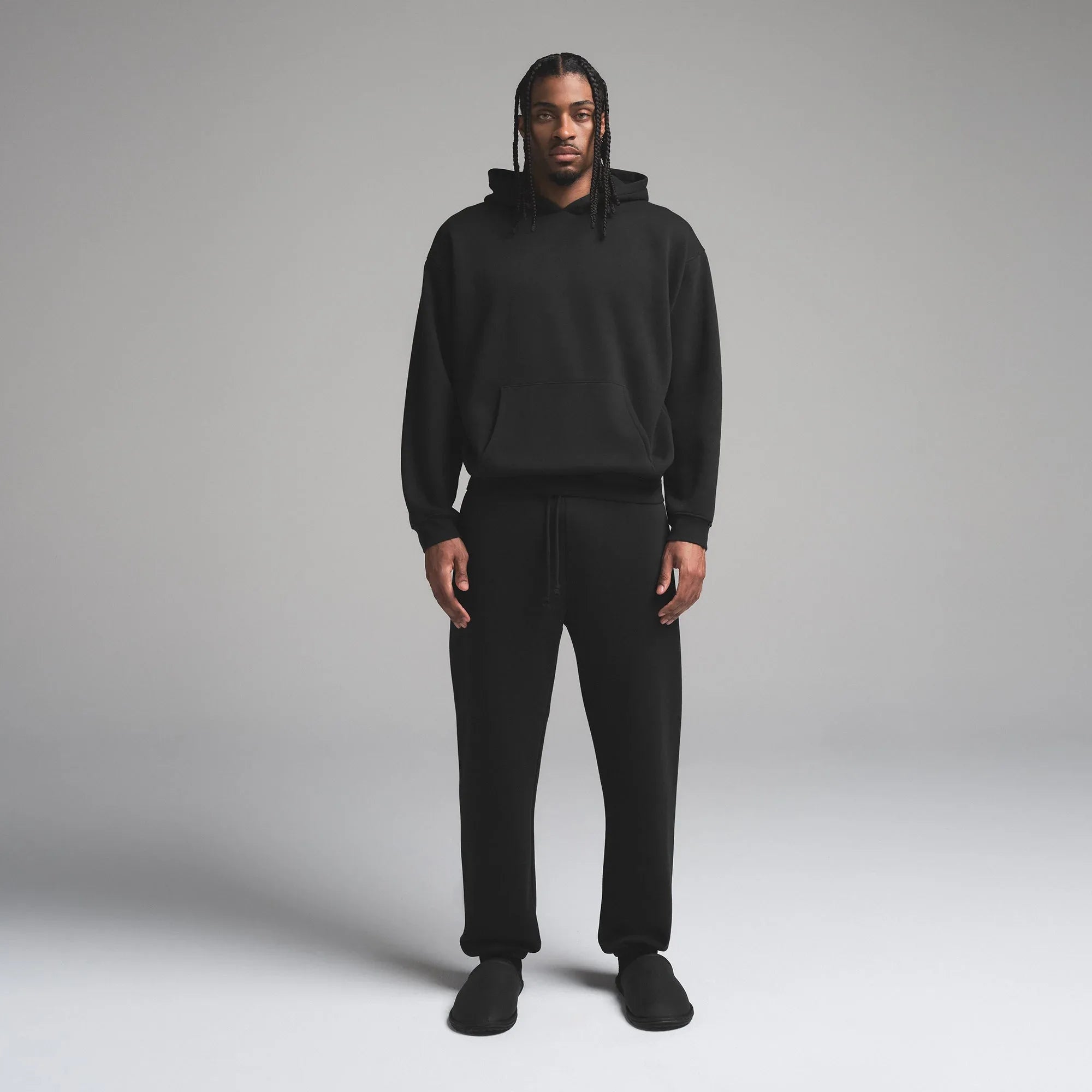 SKIMS FLEECE LOUNGE MENS RELAXED HOODIE | WASHED ONYX - KAPŞONLU SWEATSHIRT - My Suti