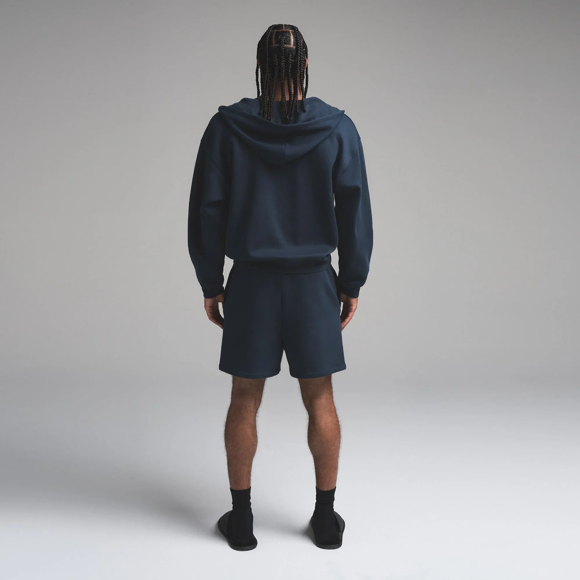 SKIMS FLEECE LOUNGE MENS RELAXED ZIP UP HOODIE | NAVY - KAPŞONLU SWEATSHIRT - My Suti