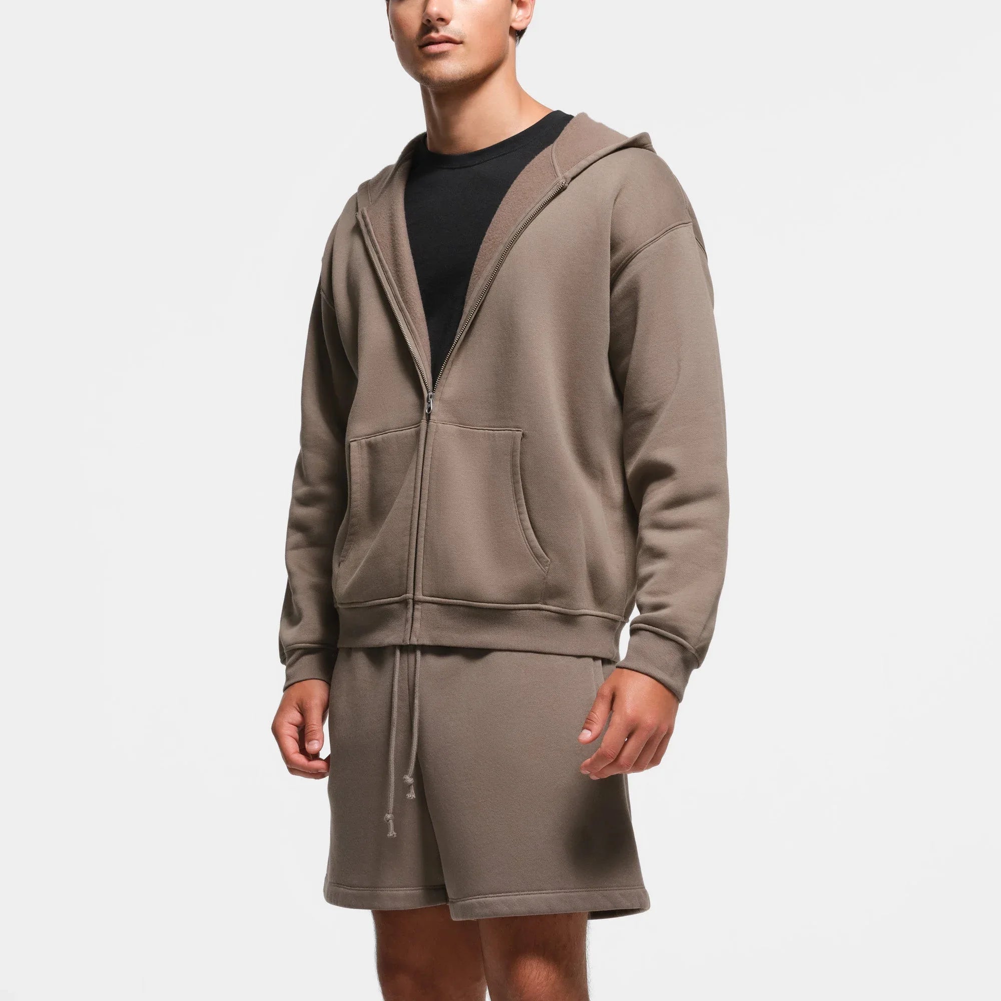 SKIMS FLEECE LOUNGE MENS RELAXED ZIP UP HOODIE | TRUFFLE - KAPŞONLU ÜST - My Suti