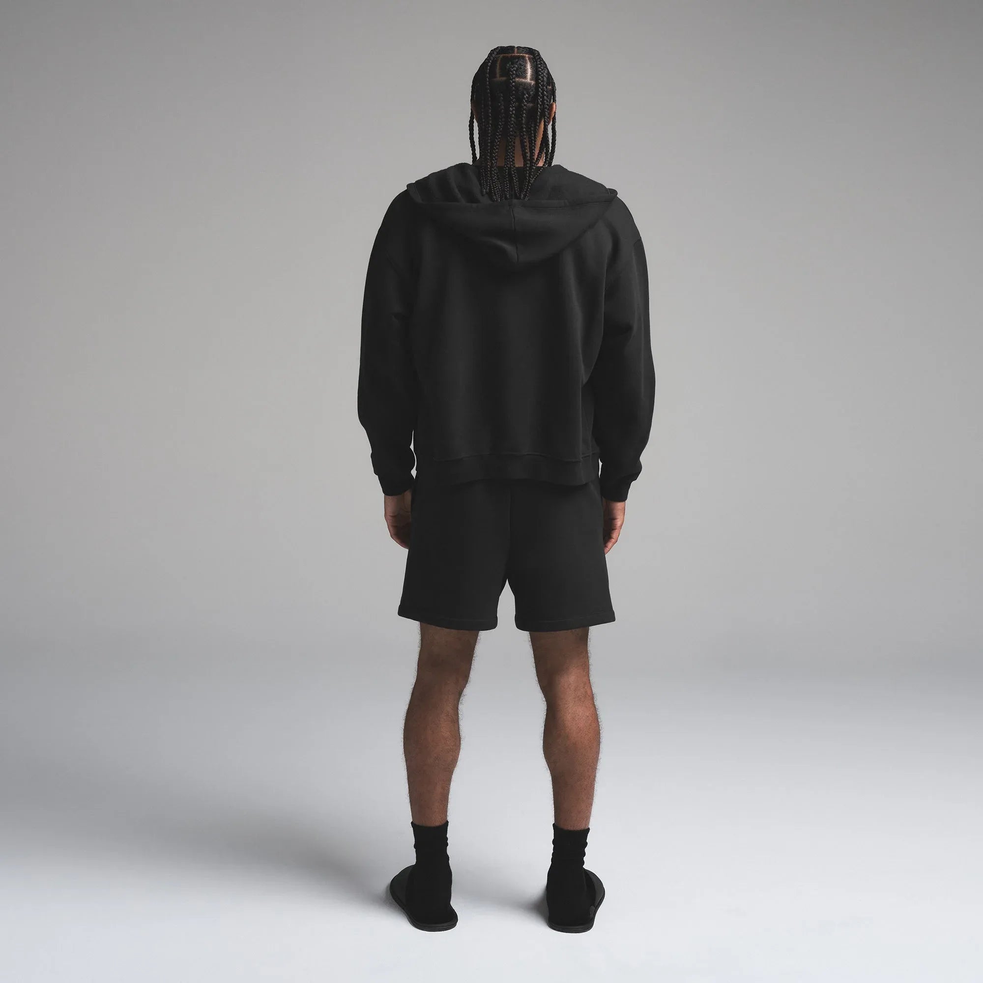 SKIMS FLEECE LOUNGE MENS RELAXED ZIP UP HOODIE | WASHED ONYX - KAPŞONLU SWEATSHIRT - My Suti