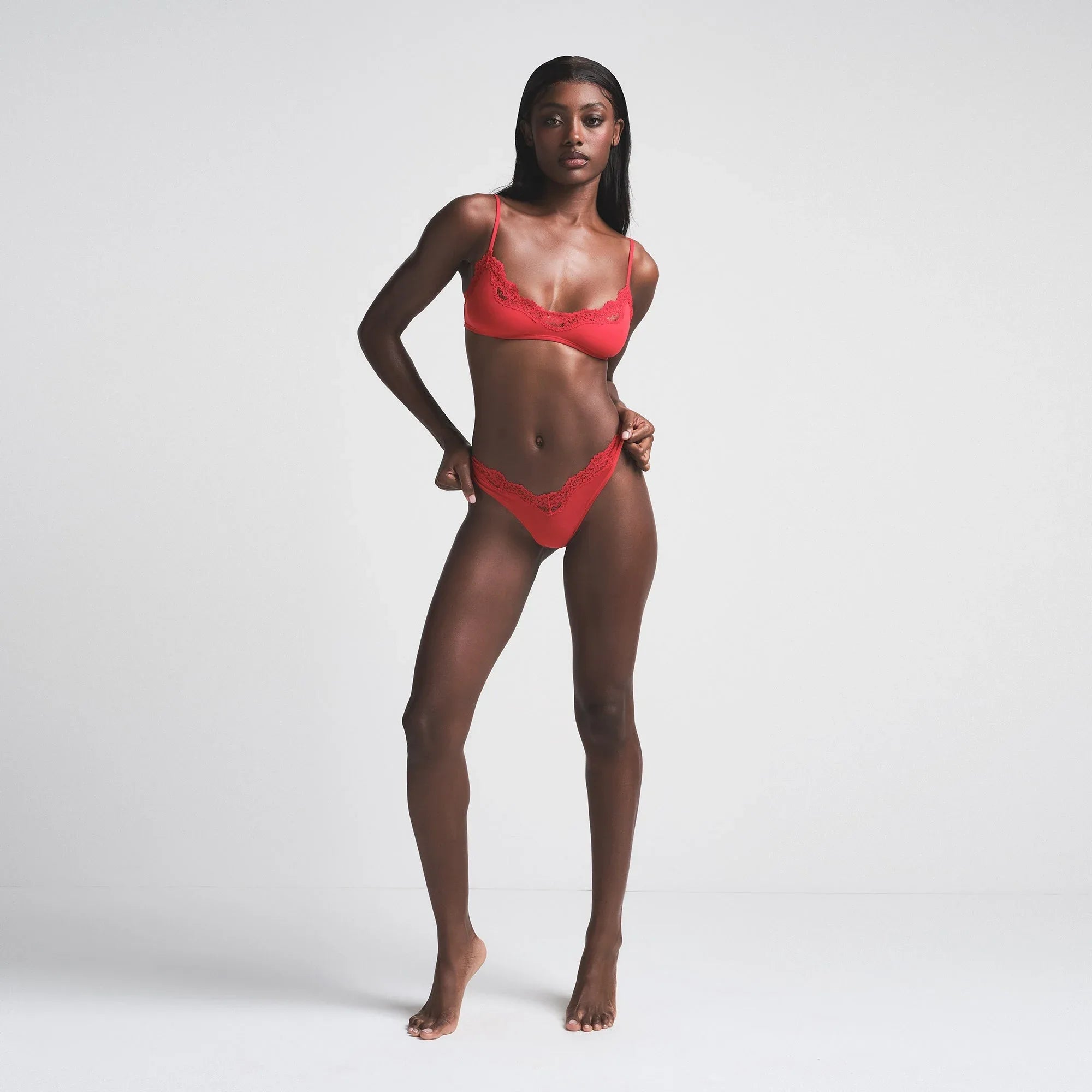 SKIMS FITS EVERYBODY LACE DIPPED THONG 5-PACK | BUBBLE GUM MULTI - TANGA - My Suti