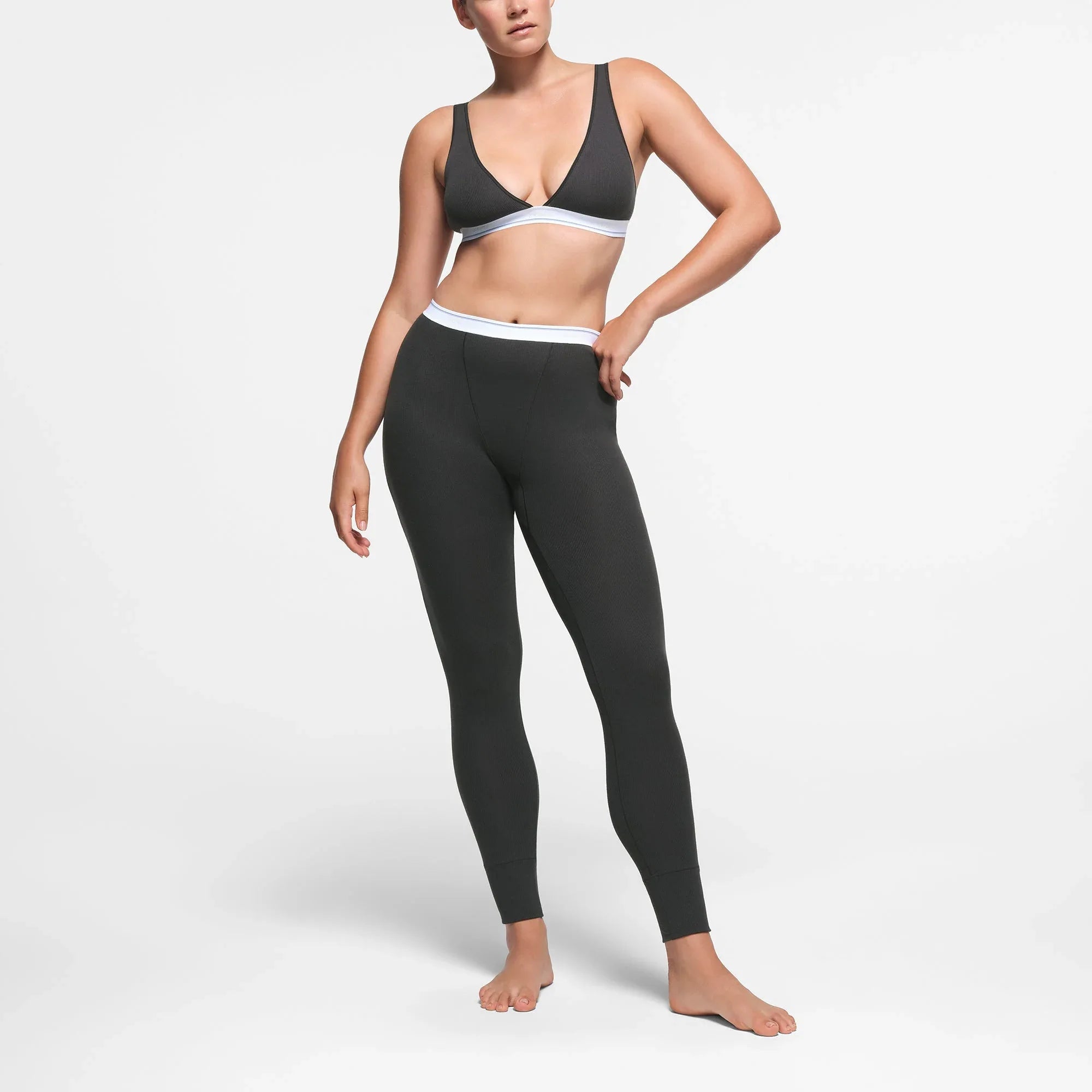 SKIMS COTTON RIB LEGGING | SOOT STRIPE - TAYT - My Suti