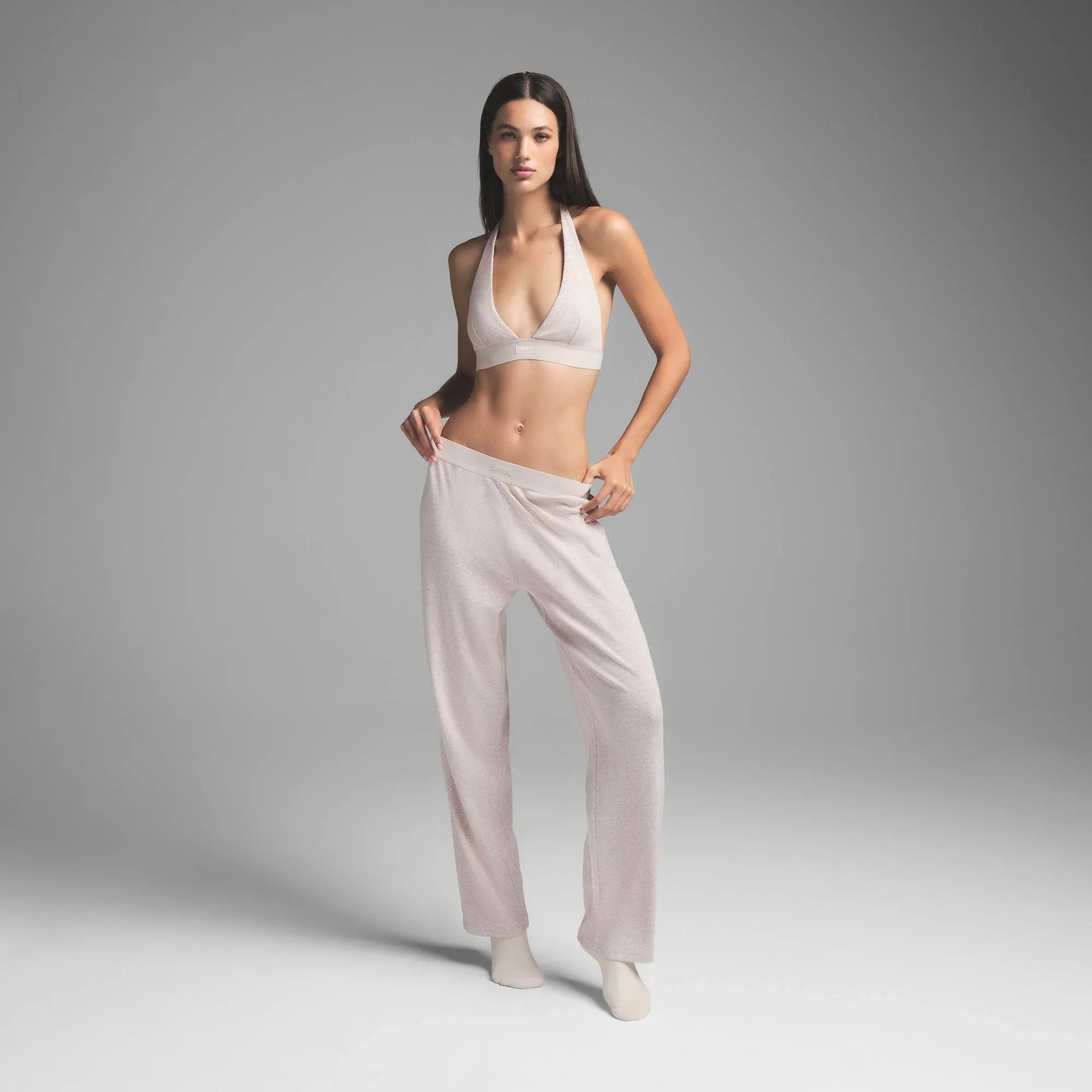 SKIMS COTTON RIB PANT | HEATHER OATMEAL - TAYT - My Suti