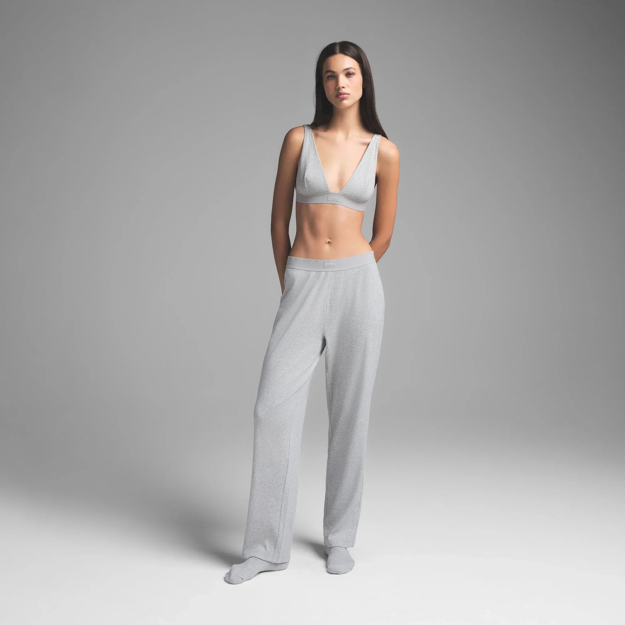 SKIMS COTTON RIB PANT | LIGHT HEATHER GREY - TAYT - My Suti