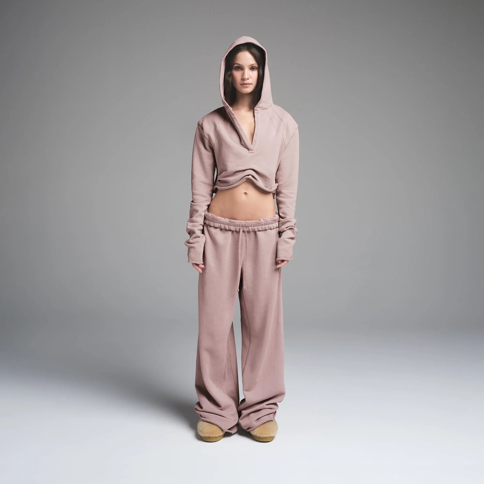 SKIMS FRENCH TERRY WIDE LEG PANT | FAWN - PANTOLON - My Suti