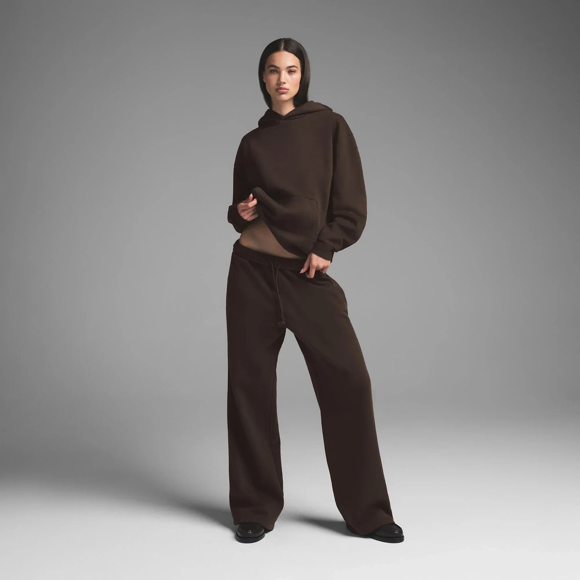 SKIMS BOYFRIEND FLEECE STRAIGHT LEG PANT | ESPRESSO - PANTOLON - My Suti