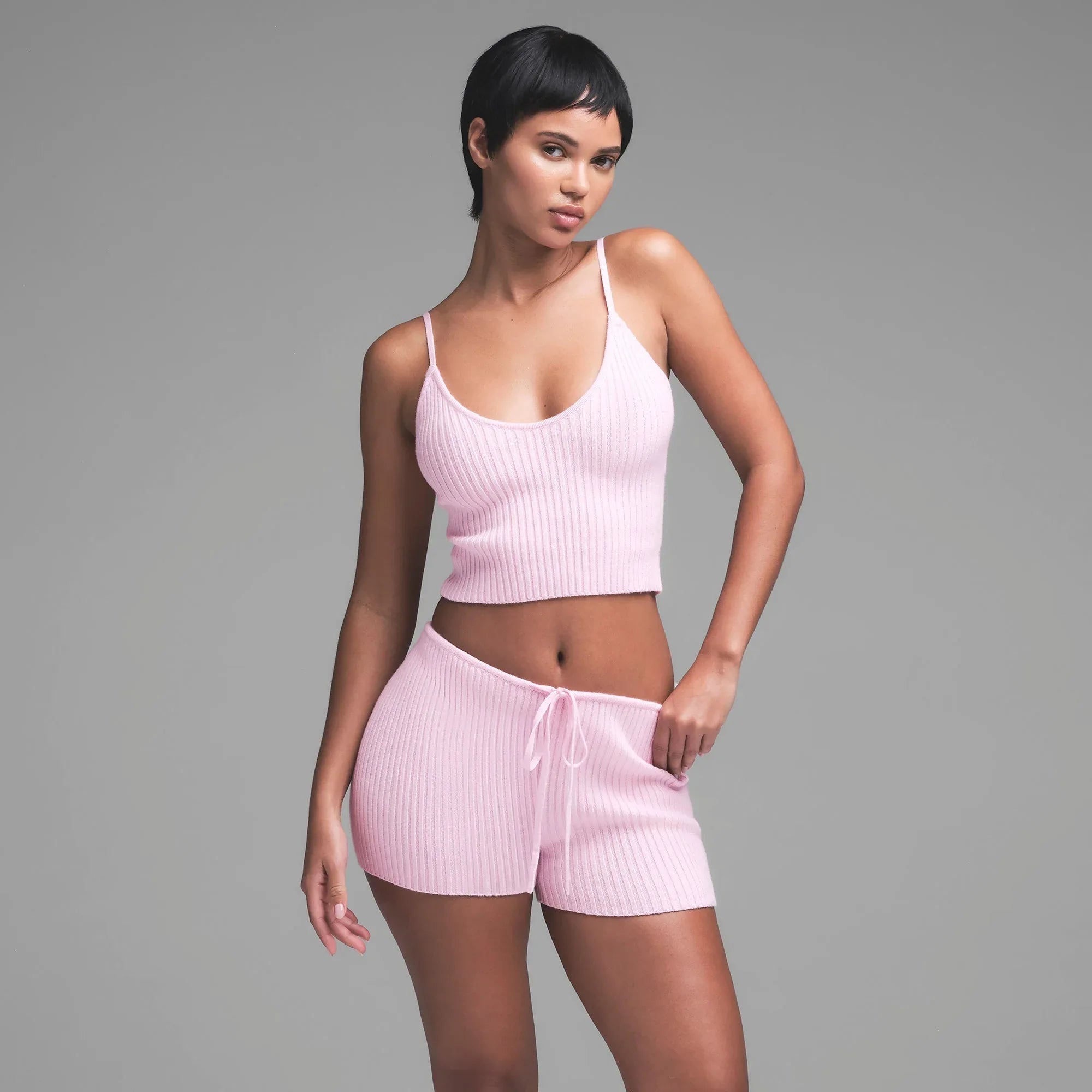 SKIMS SWEATER KNIT SHORT | BABY PINK - KISALTI - My Suti