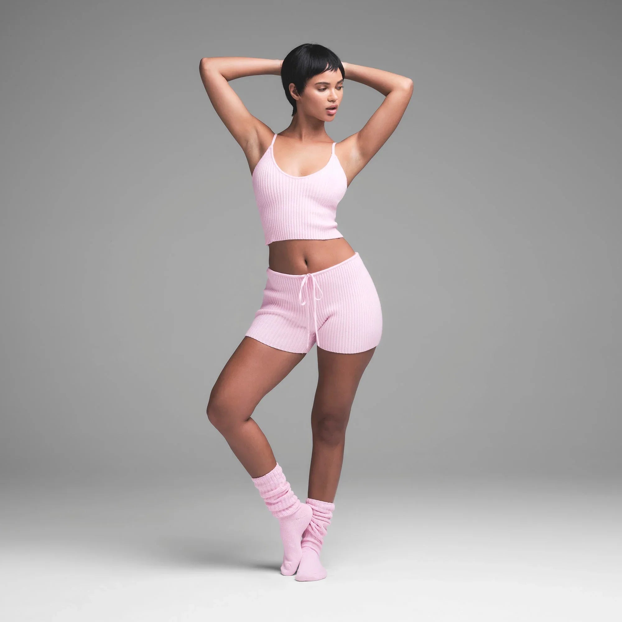 SKIMS SWEATER KNIT SHORT | BABY PINK - KISALTI - My Suti