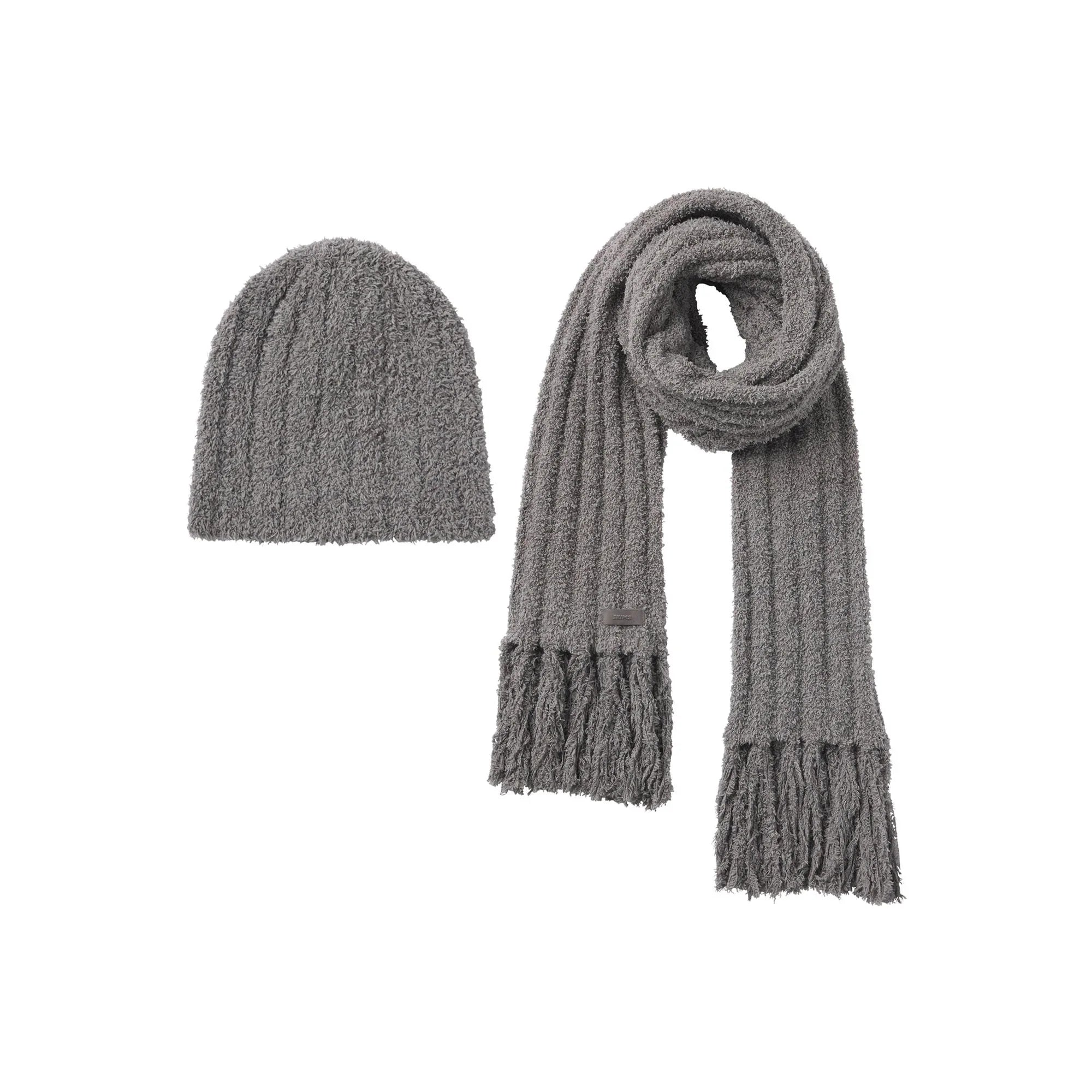 SKIMS COZY KNIT MENS HAT AND SCARF PACK | SMOKE - ŞAPKA VE ŞAL PAKETİ - My Suti