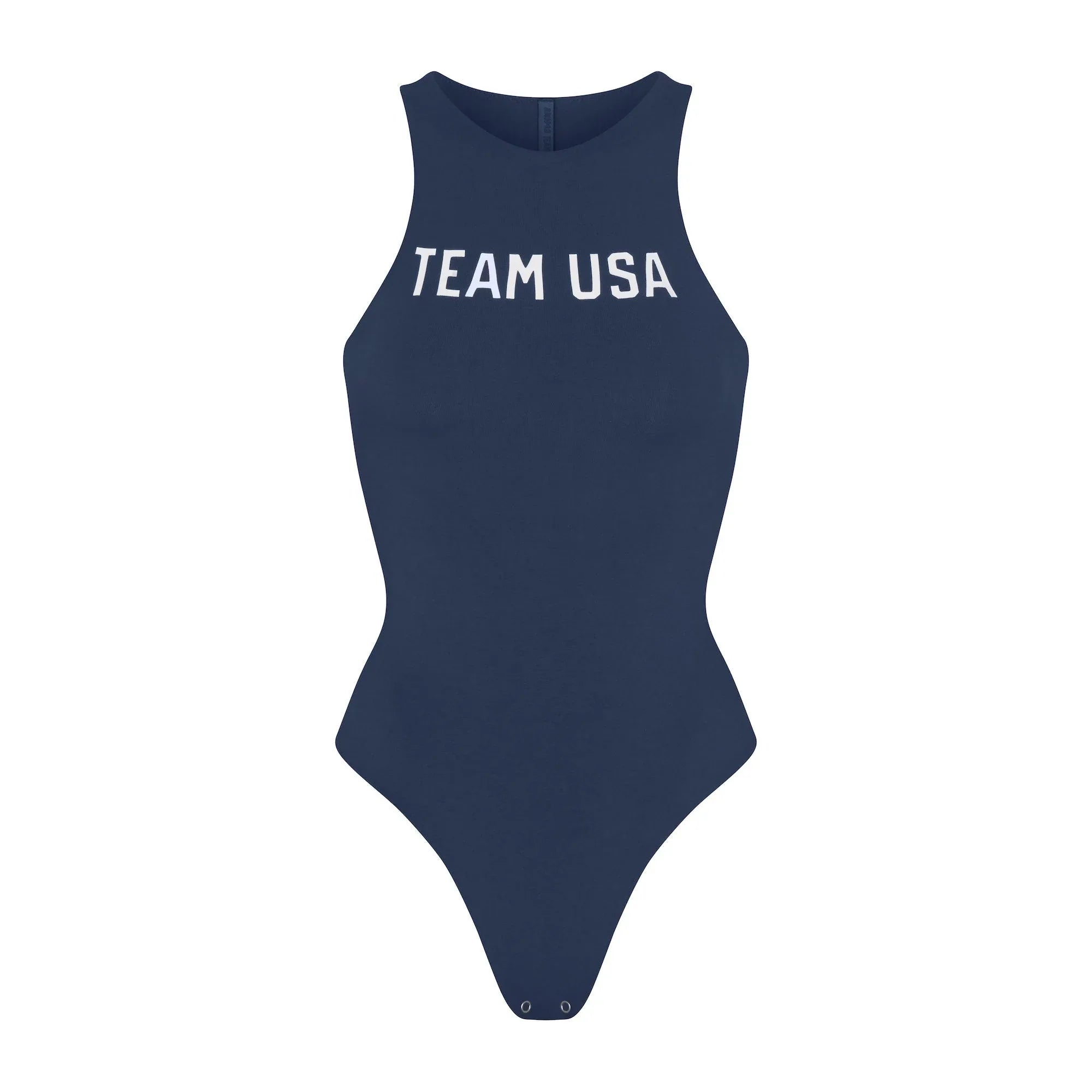 SKIMS FOR TEAM USA COTTON JERSEY OLYMPIC HIGH NECK BODYSUIT | NAVY - BODYSUIT - My Suti