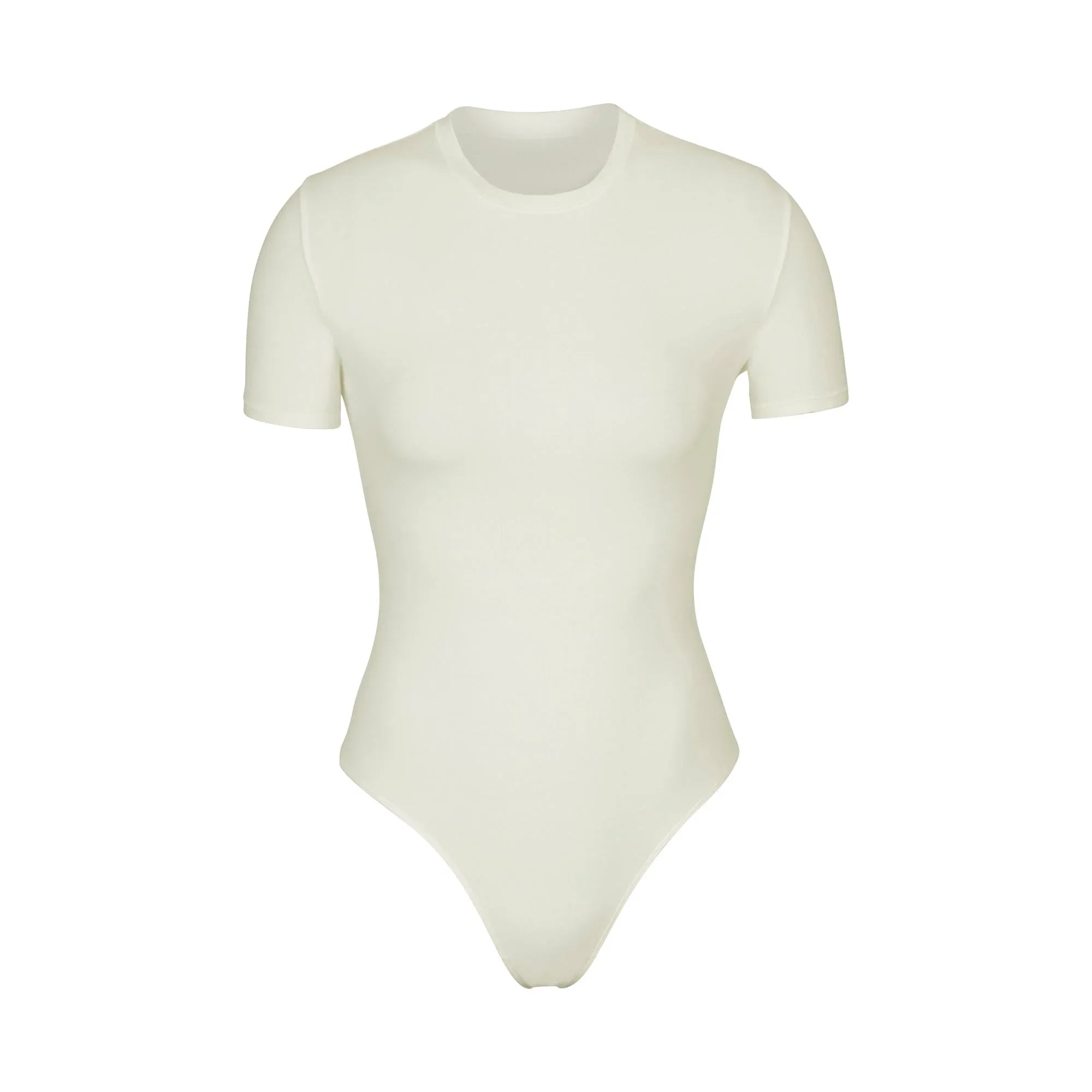 SKIMS COTTON JERSEY T-SHIRT BODYSUIT | BONE - BODYSUIT - My Suti