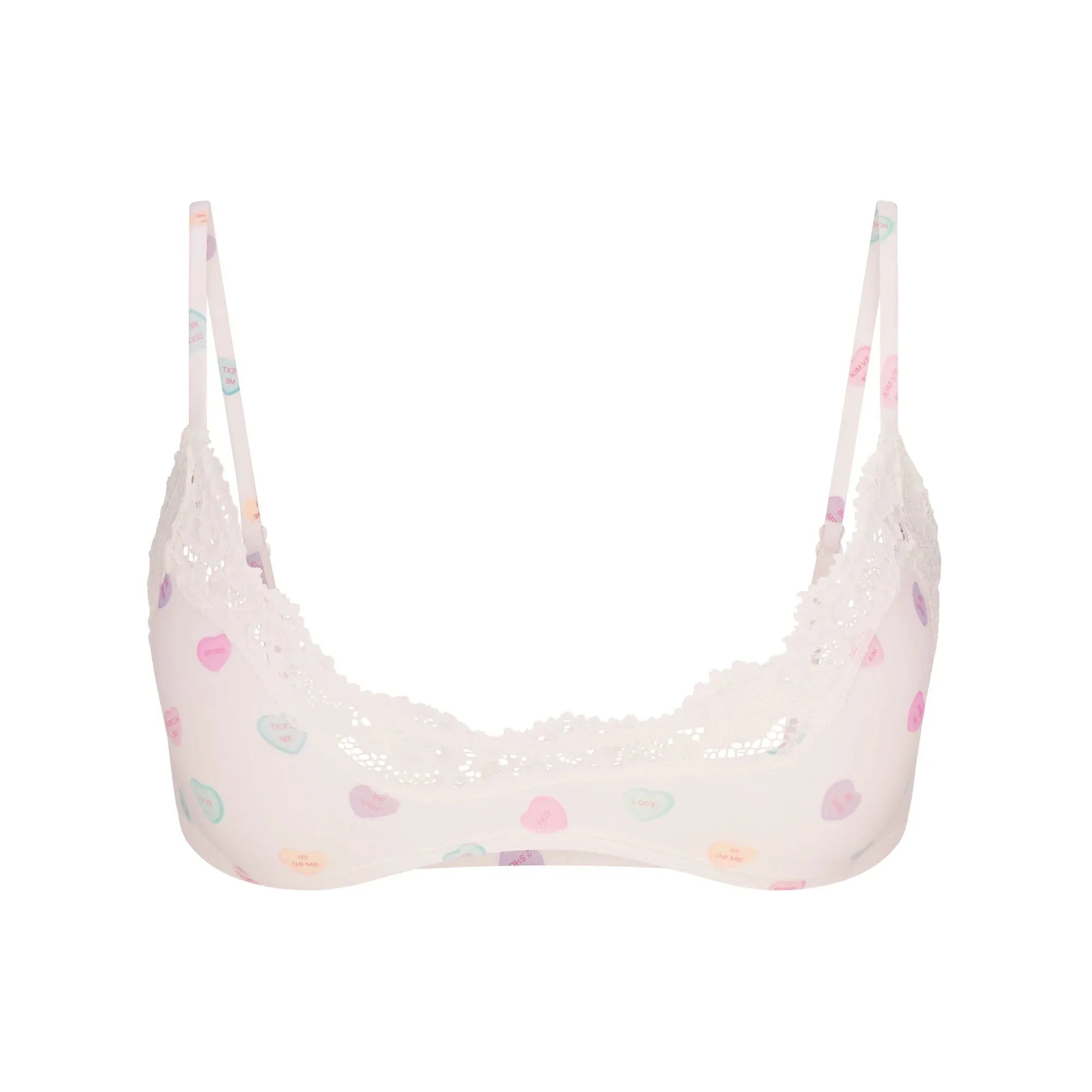 SKIMS FITS EVERYBODY LACE SCOOP BRALETTE | MARBLE CANDY HEART PRINT - SÜTYEN - My Suti