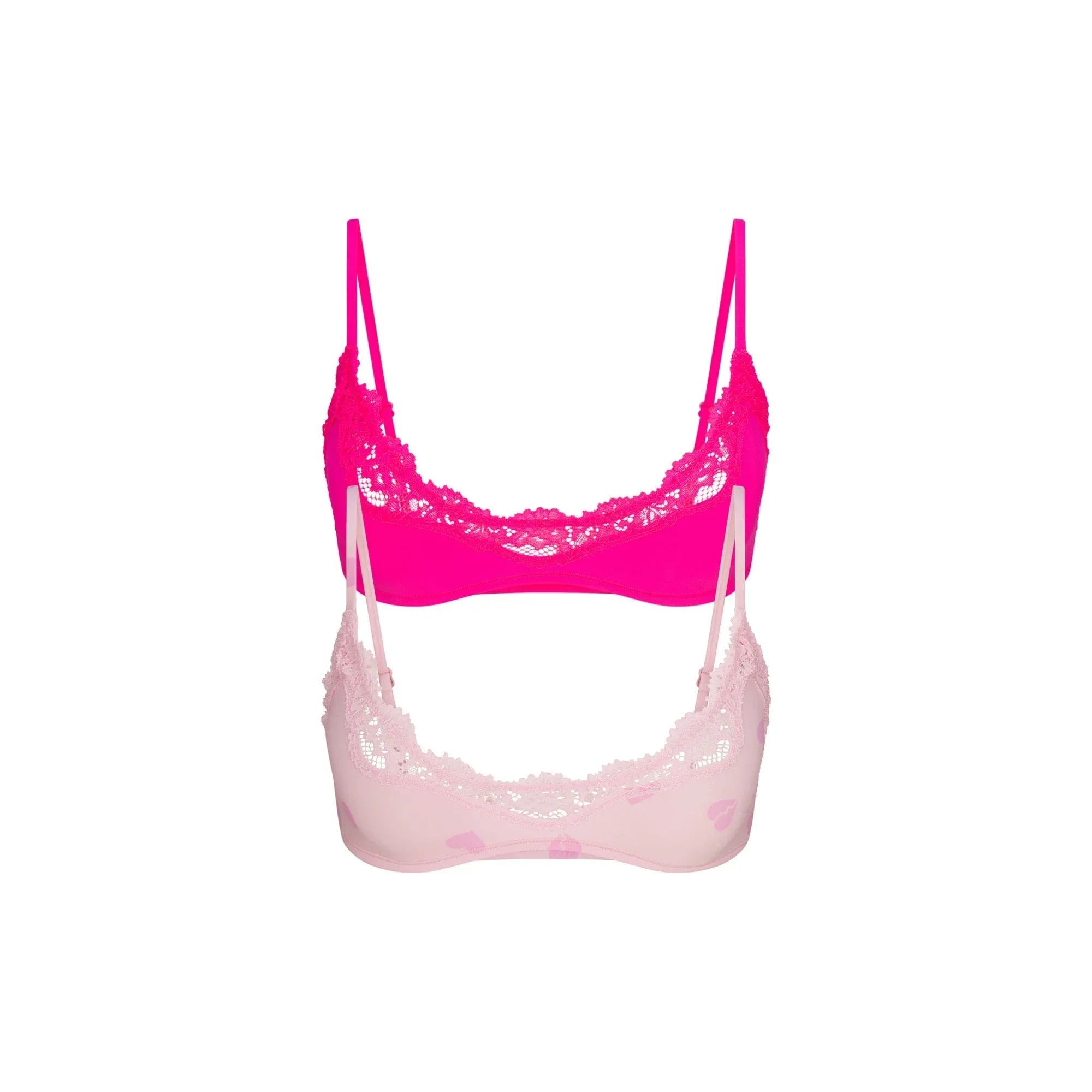 SKIMS FITS EVERYBODY LACE SCOOP BRALETTE 2-PACK | FLAMINGO AND HEART BREAKER - SÜTYEN - My Suti