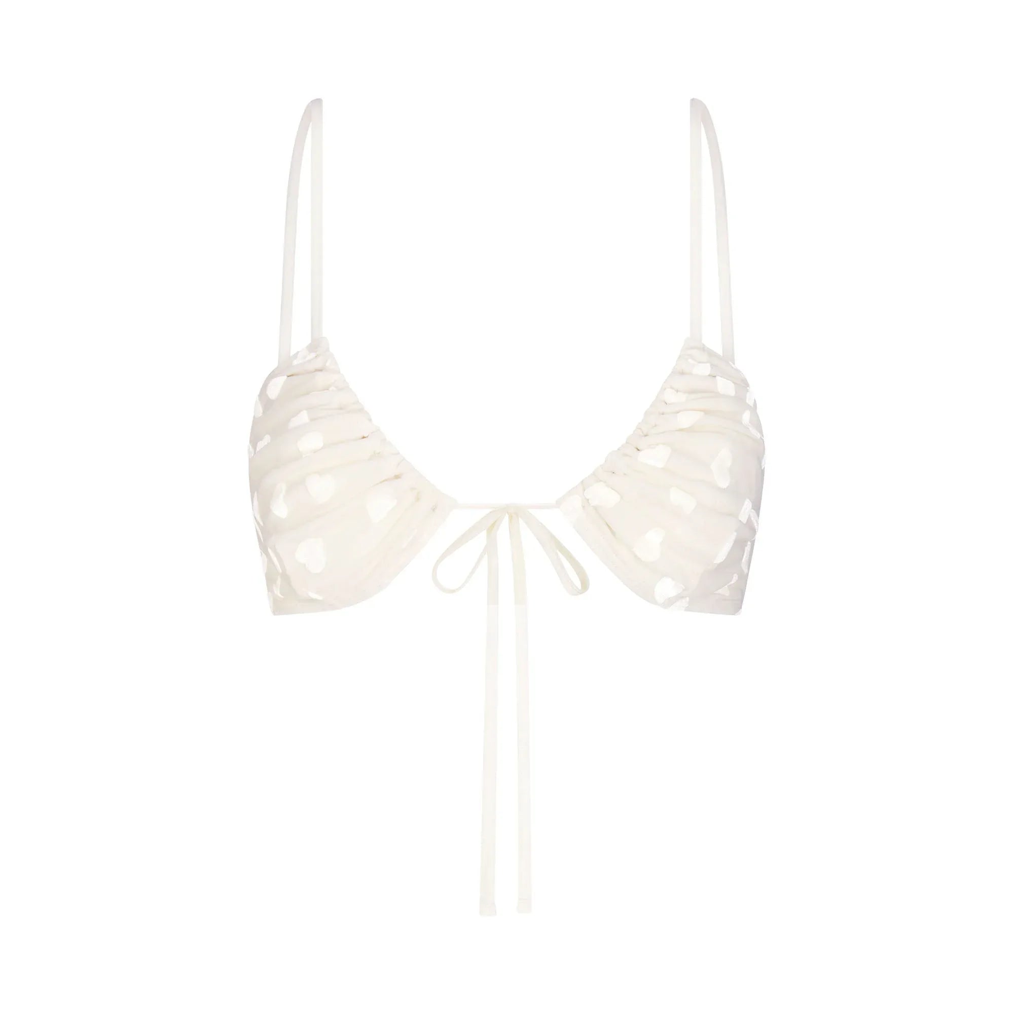 SKIMS SHEER VELVET TIE FRONT BRALETTE | MARBLE - SÜTYEN - My Suti
