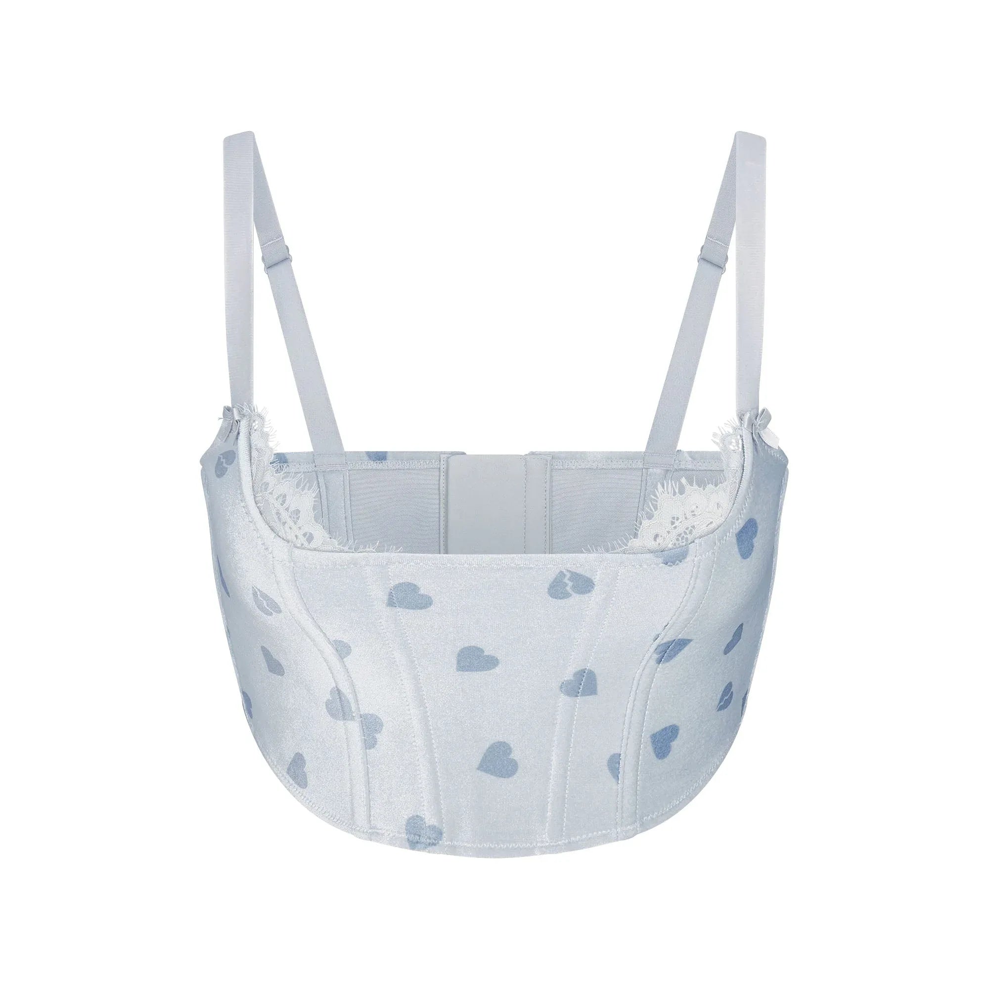 SKIMS VELVET LACE CROPPED CORSET | PLATINUM HEART BREAKER - KORS - My Suti