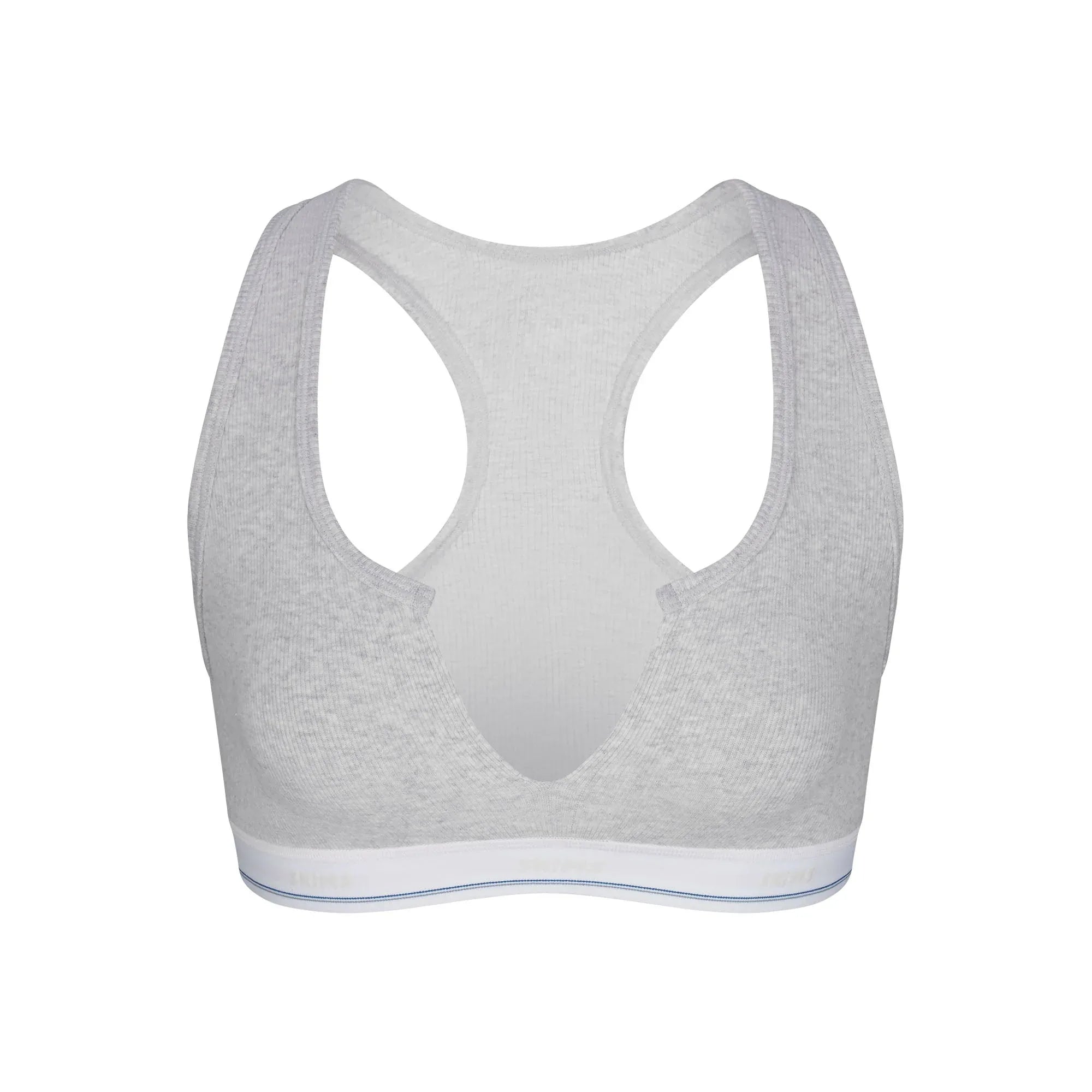 SKIMS COTTON RIB SPLIT NECK BRALETTE | LIGHT HEATHER GREY STRIPE - SÜTYEN - My Suti